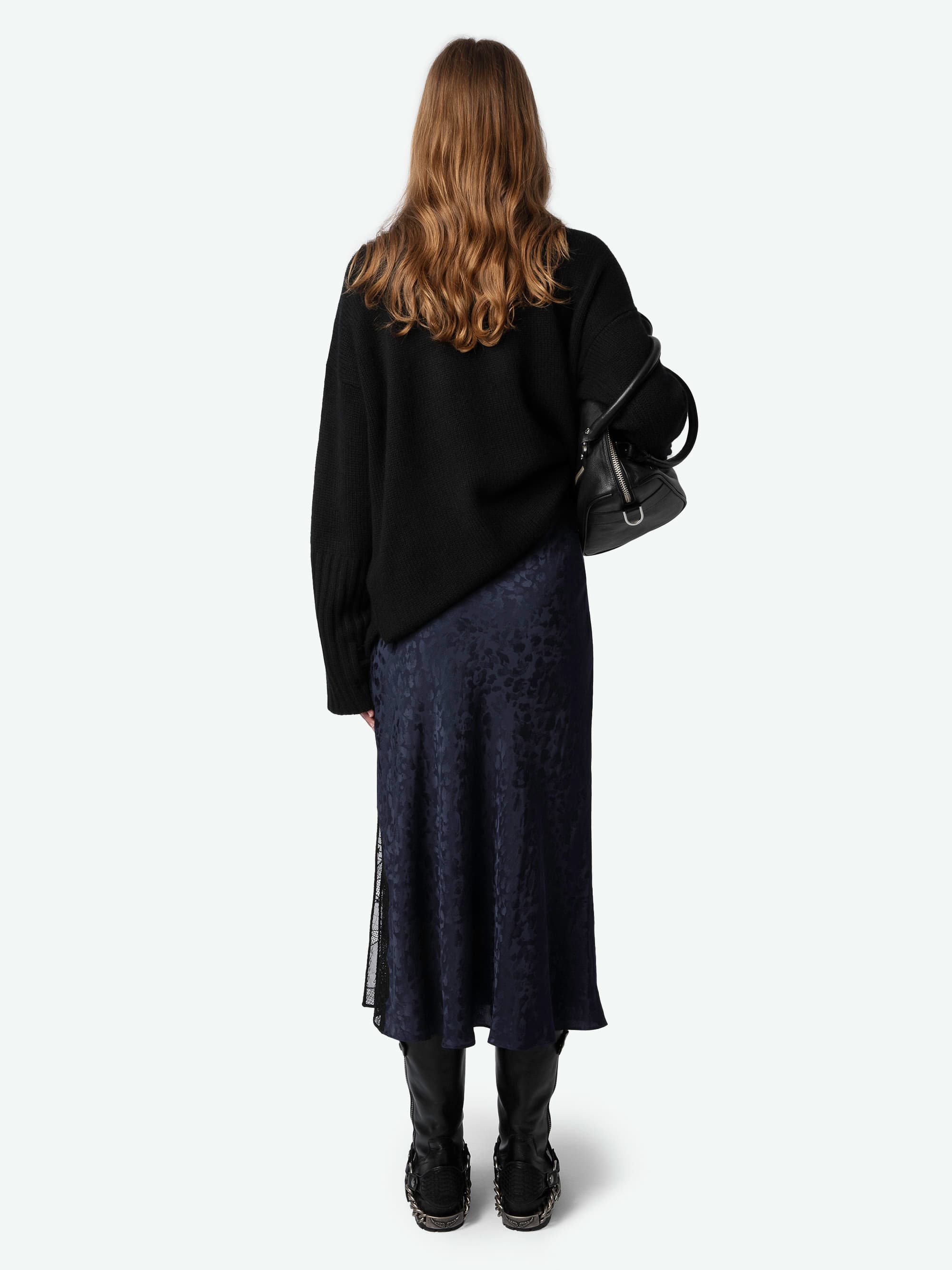 Jayla Leopard Silk Jacquard Skirt