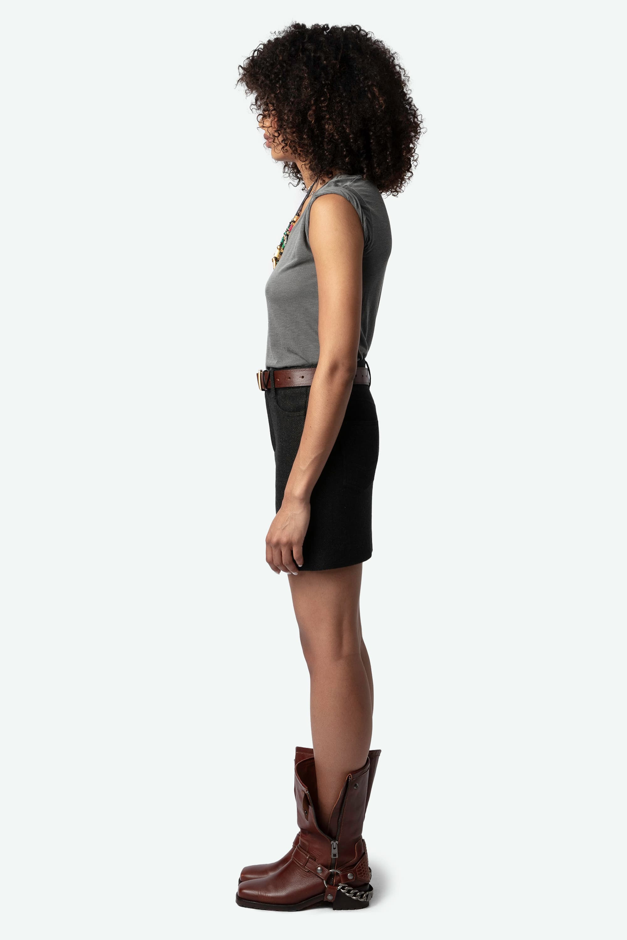 [특가] Joany Chevron Wool Skirt