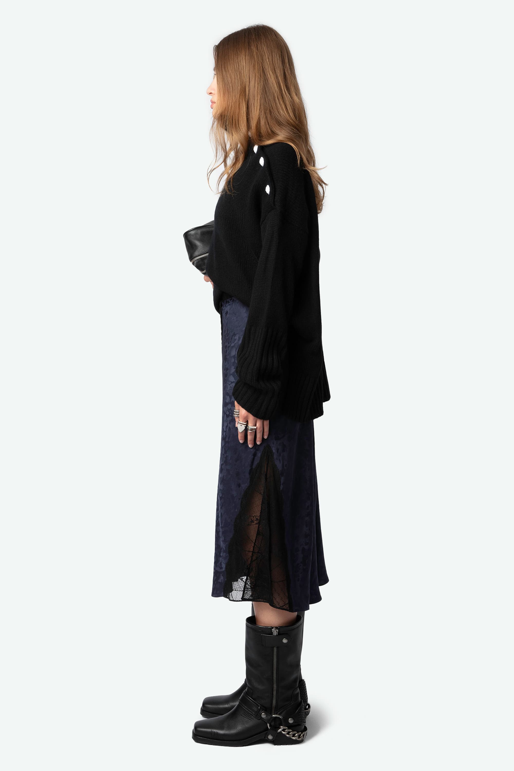 Jayla Leopard Silk Jacquard Skirt