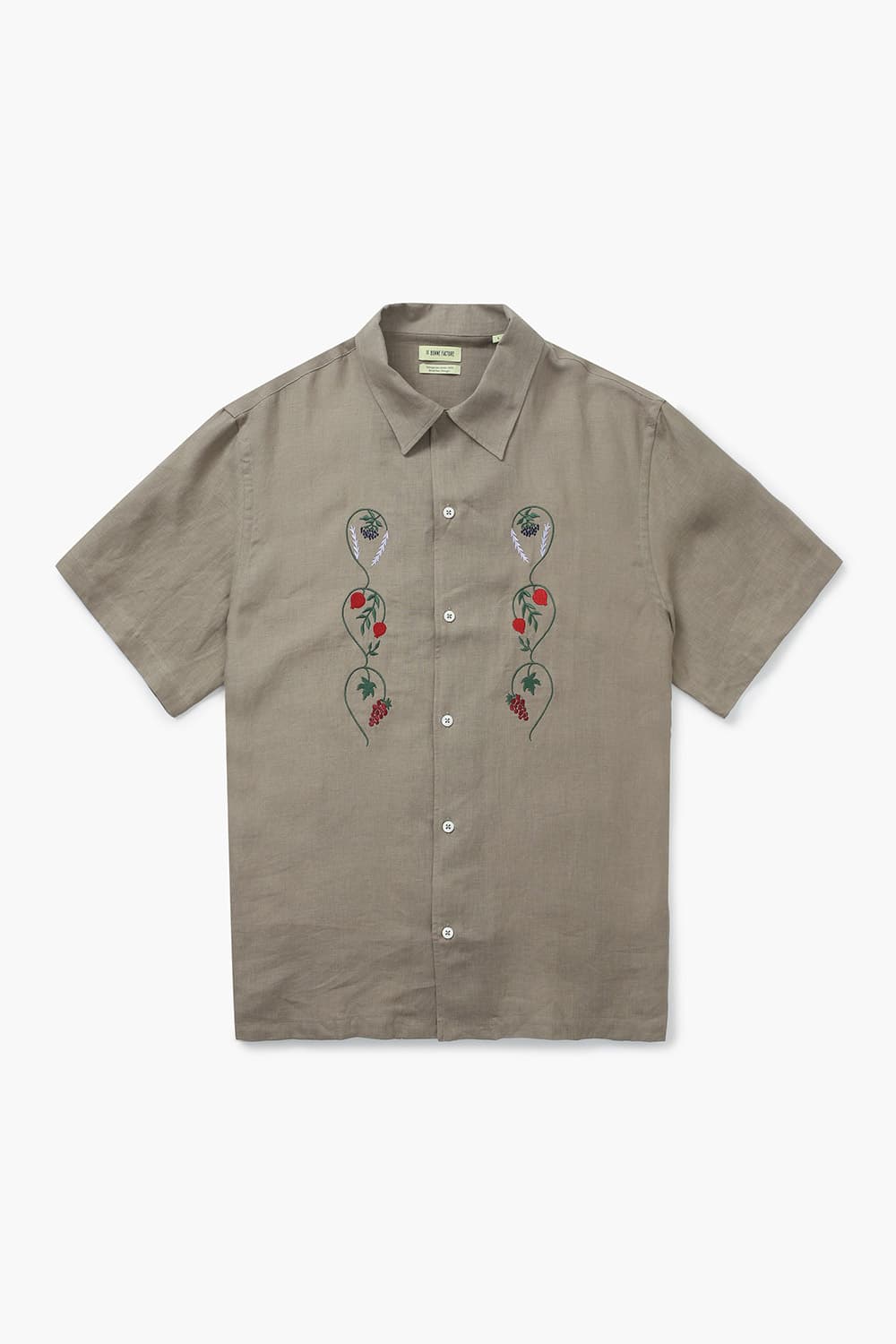 린넨 캠프 카라 003 라이트브라운 반소매 셔츠