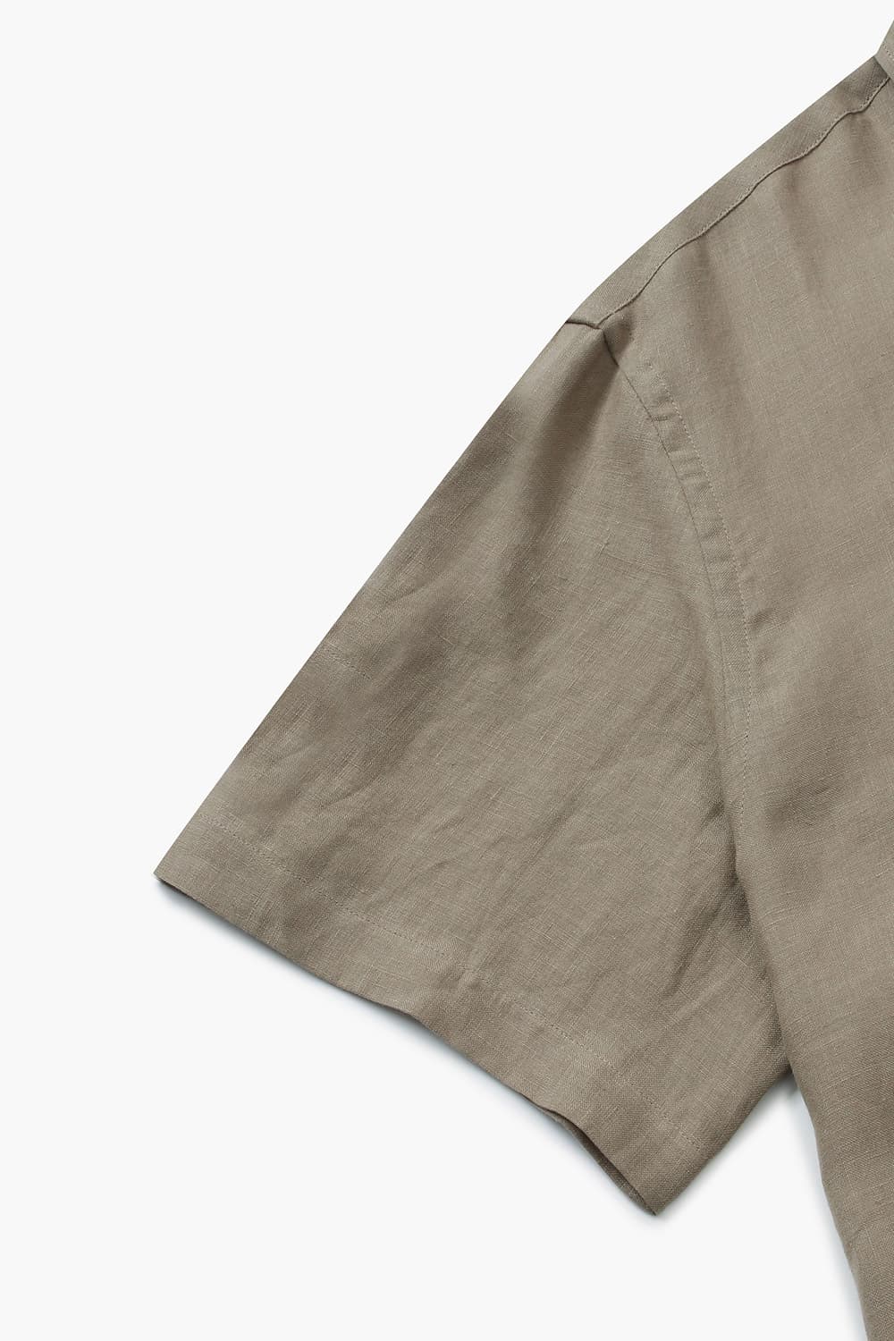 린넨 캠프 카라 003 라이트브라운 반소매 셔츠