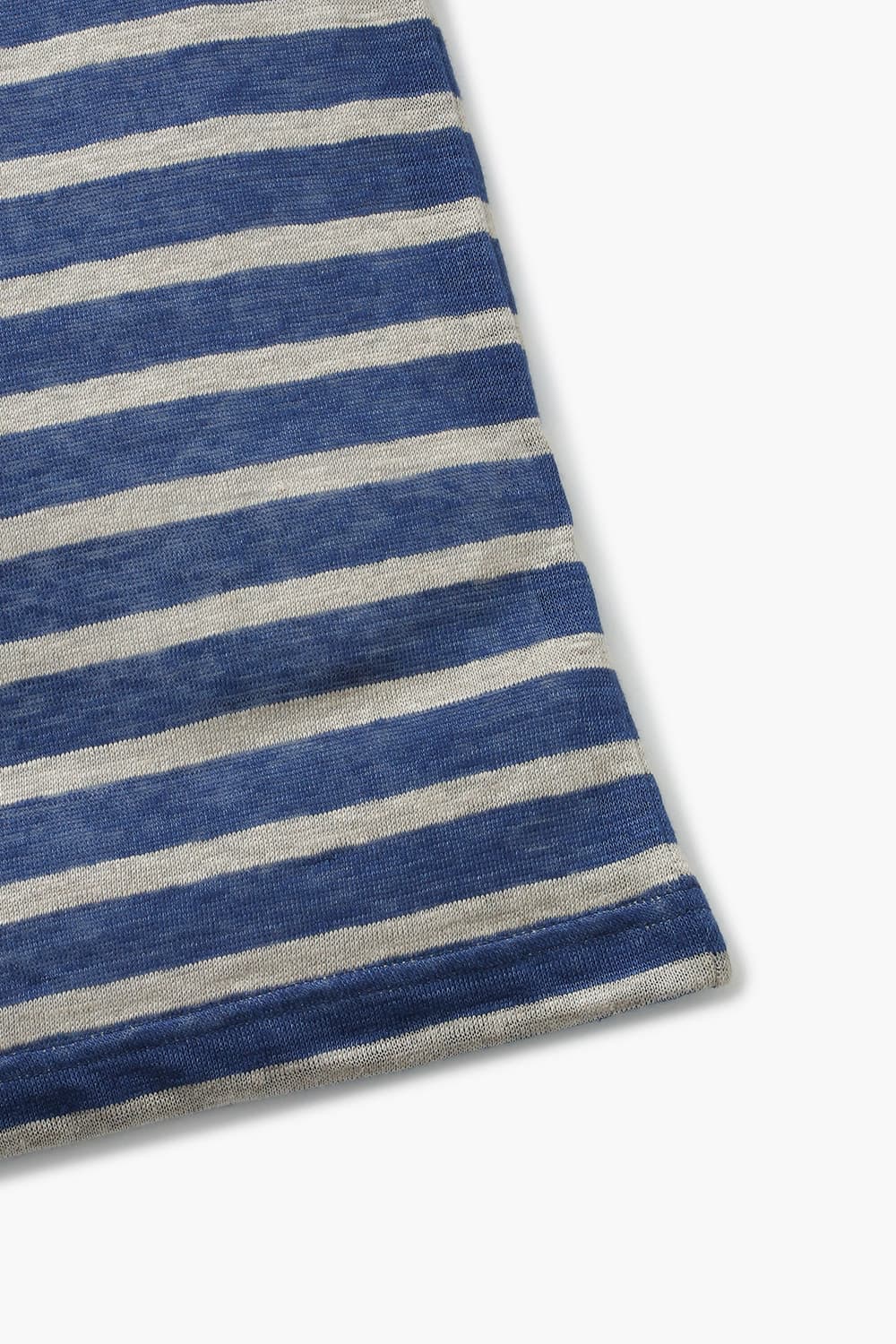코튼 스트라이프 포켓 오버사이즈 002 네이비 반소매 티셔츠