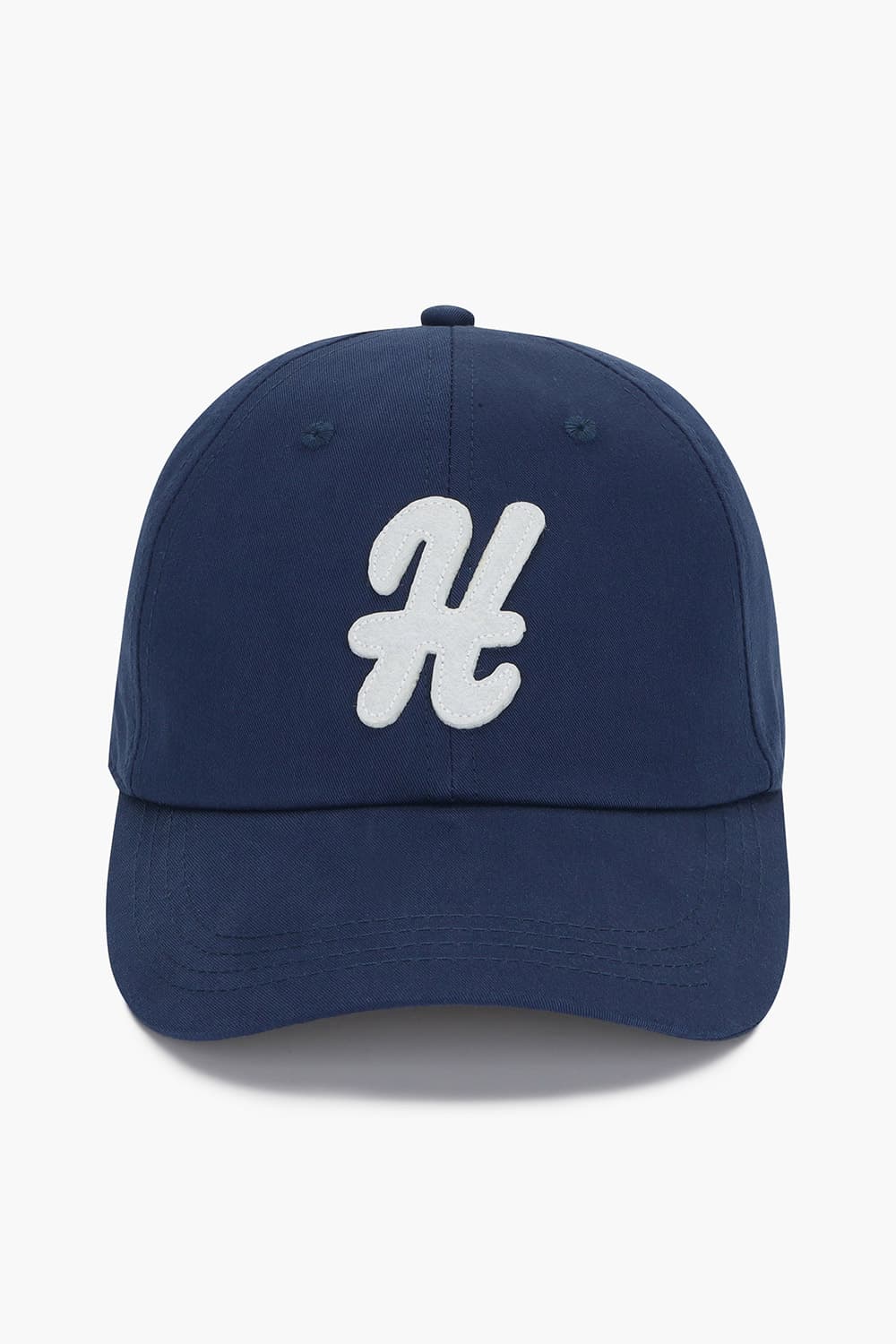 코튼 일러스트 H 로고 002 네이비 볼캡