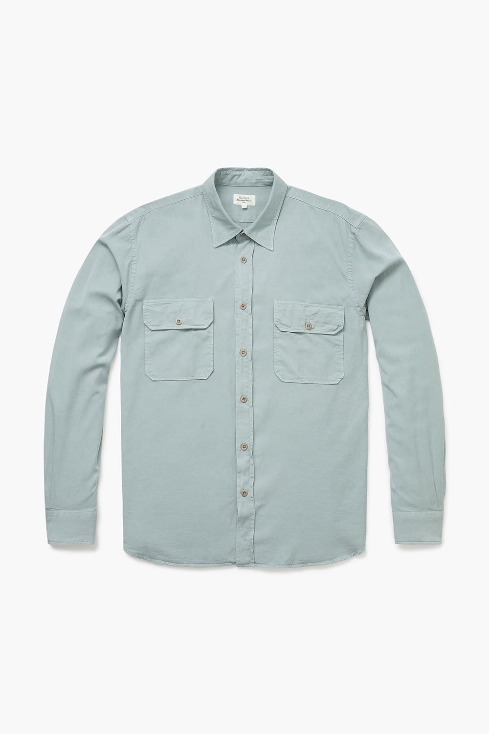 PLAY 린넨 혼방 버튼 다운 투 포켓 009 라이트그린 셔츠