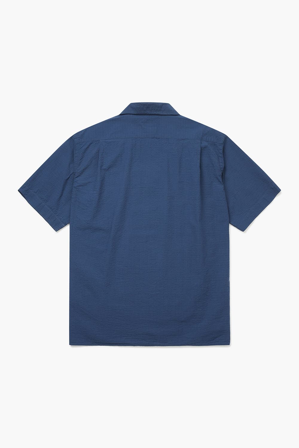코튼 포켓 테일러드 카라 012 네이비 반소매 셔츠