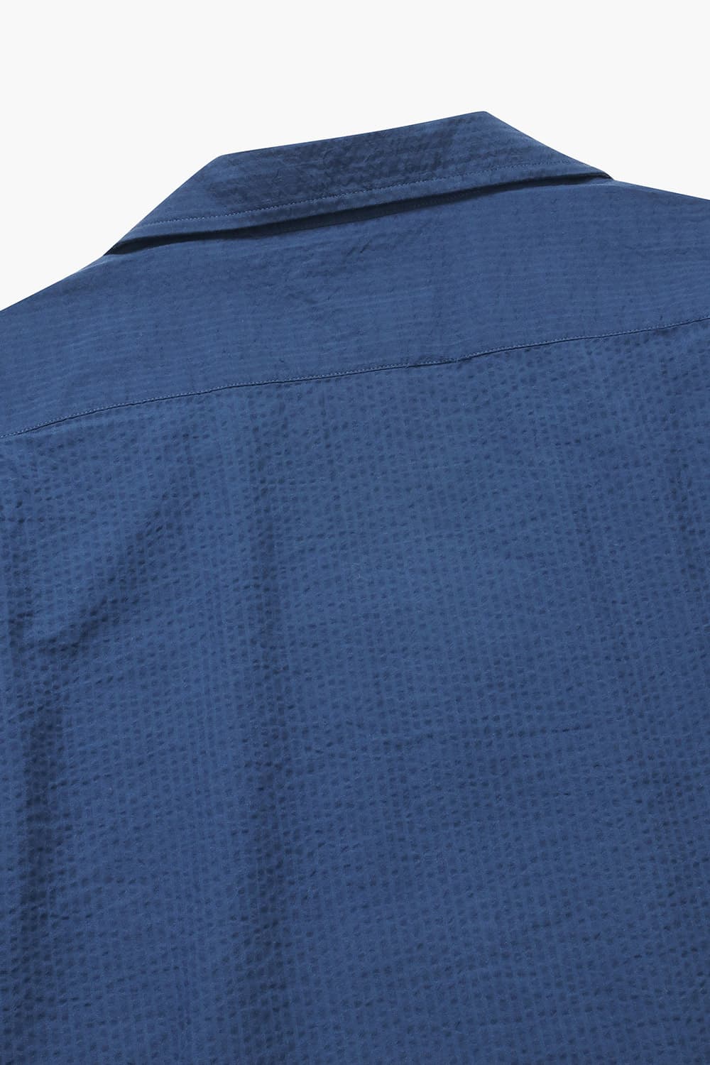 코튼 포켓 테일러드 카라 012 네이비 반소매 셔츠