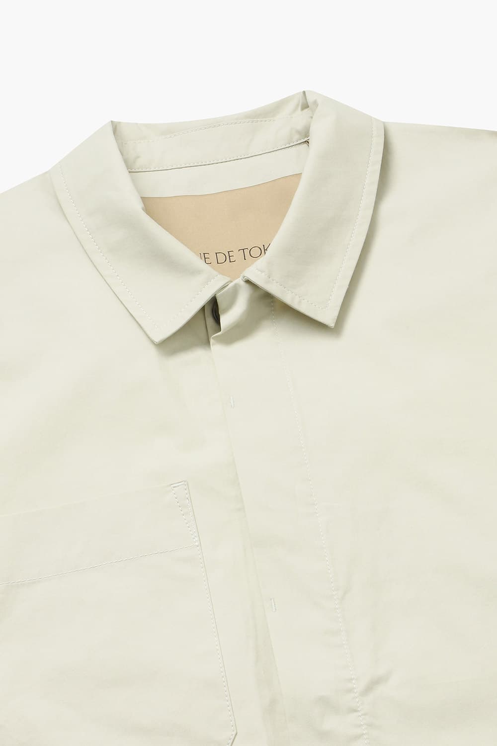 CANZU 코튼 베이직 빅 포켓 001 아이보리 셔츠