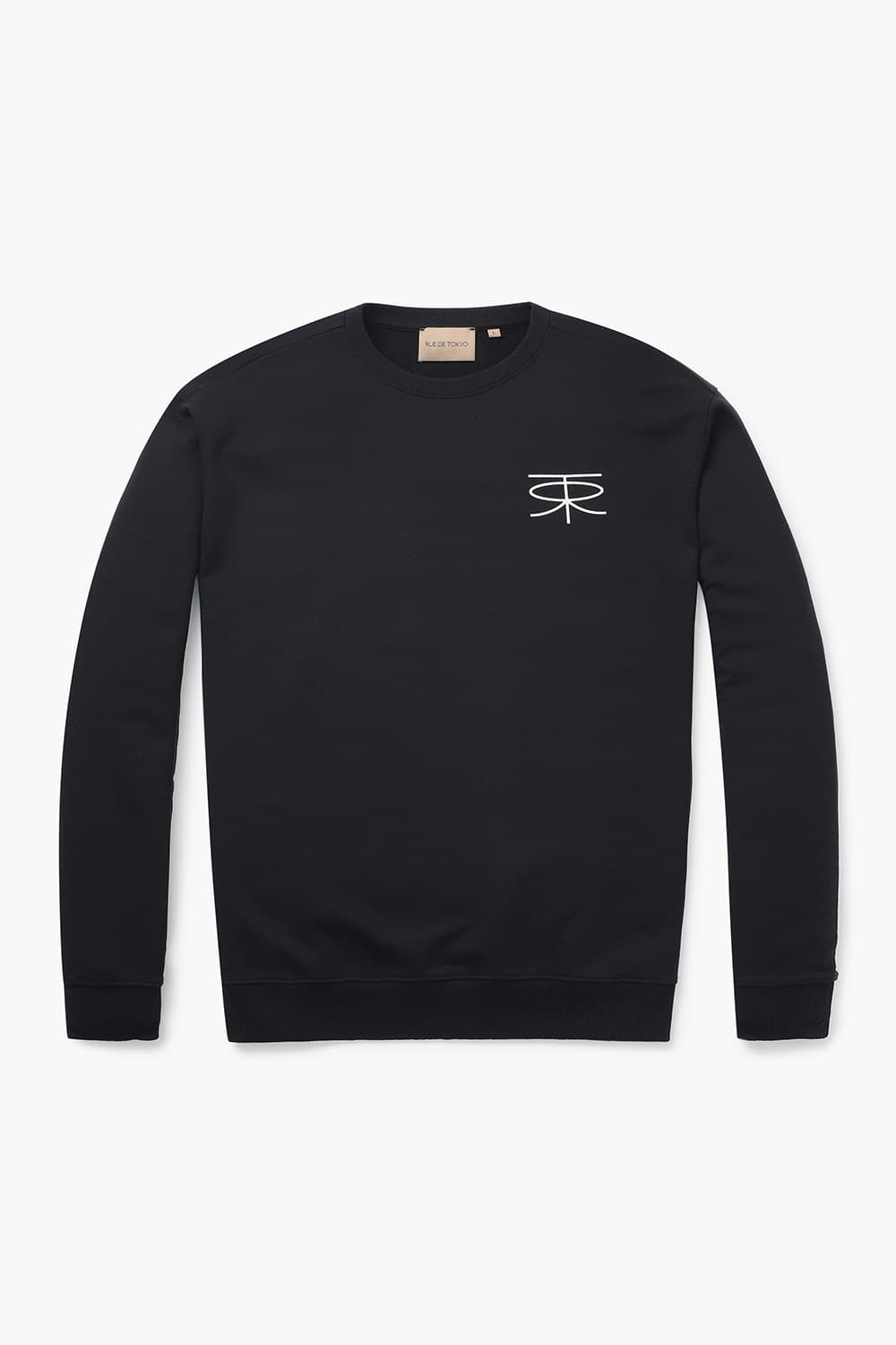 TIM MONOGRAM 코튼 크루넥 001 블랙 긴소매 티셔츠