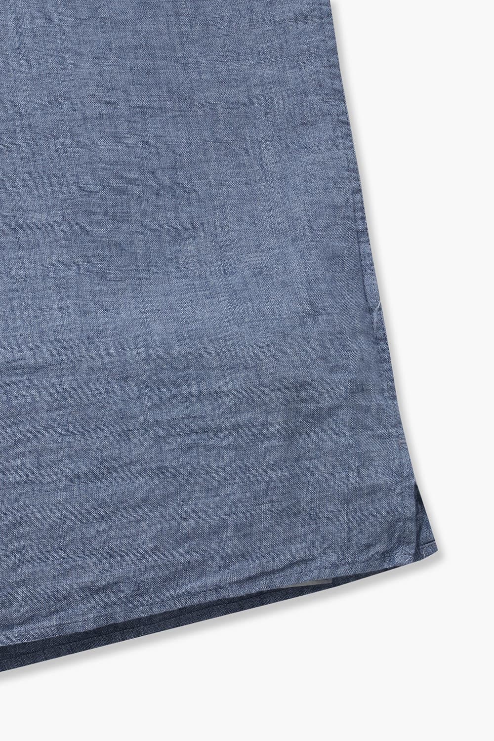 린넨 포켓 테일러드 카라 017 블루 반소매 셔츠