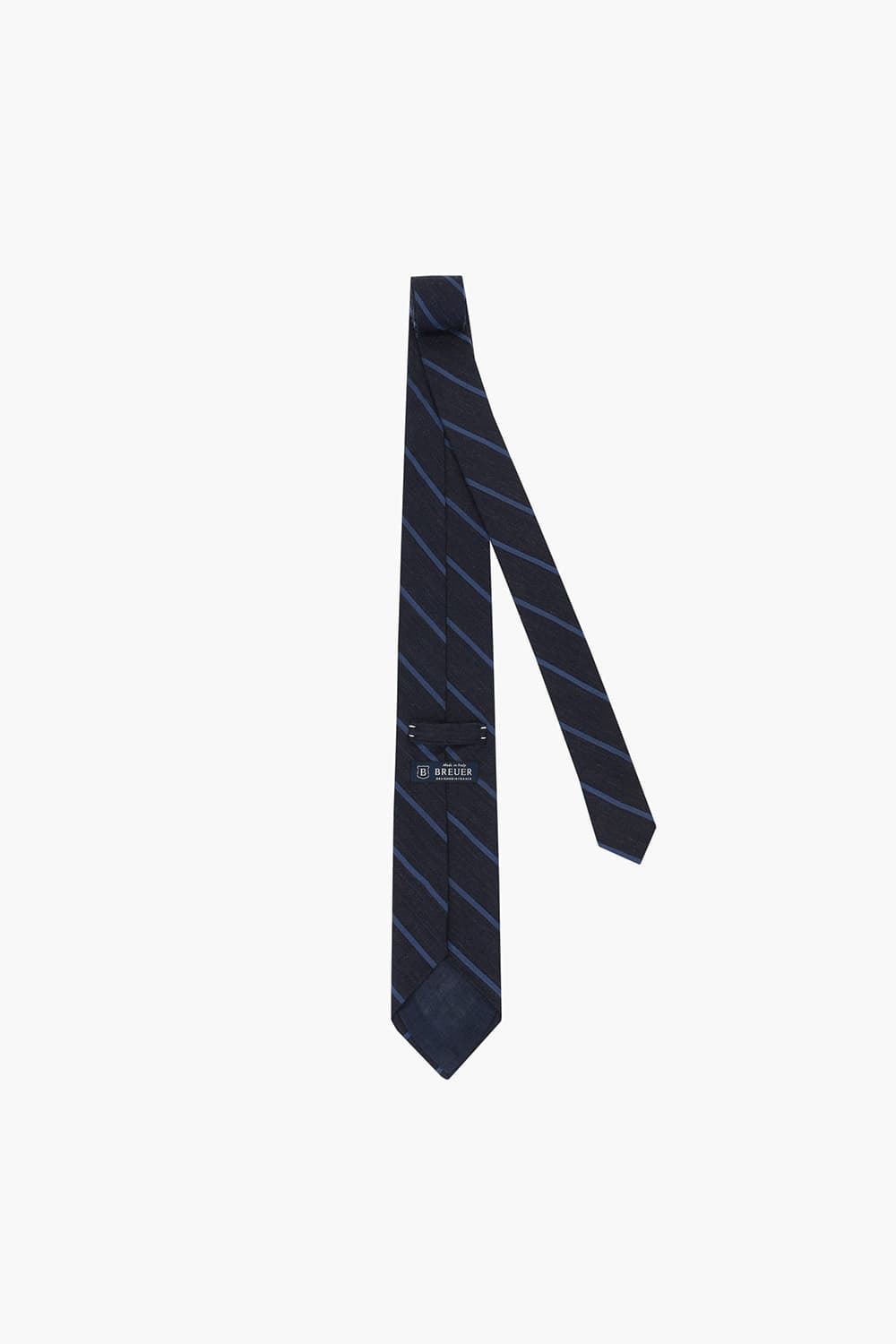 울 실크 혼방 스트라이프 104 다크네이비 넥타이