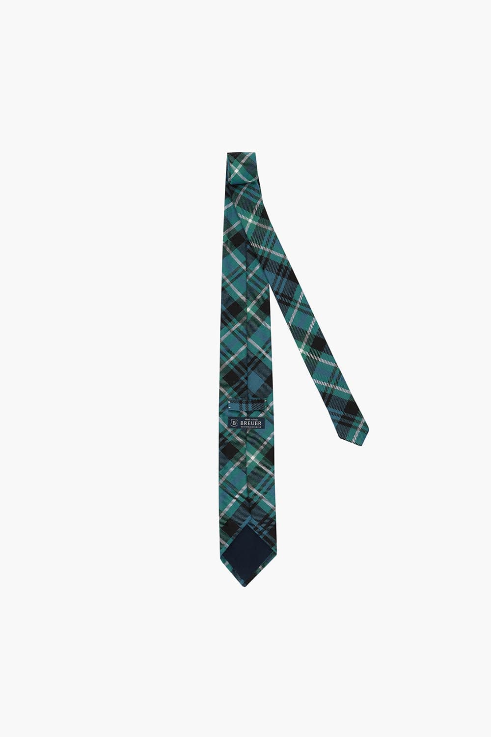 울 타탄 체크 117 그린 넥타이