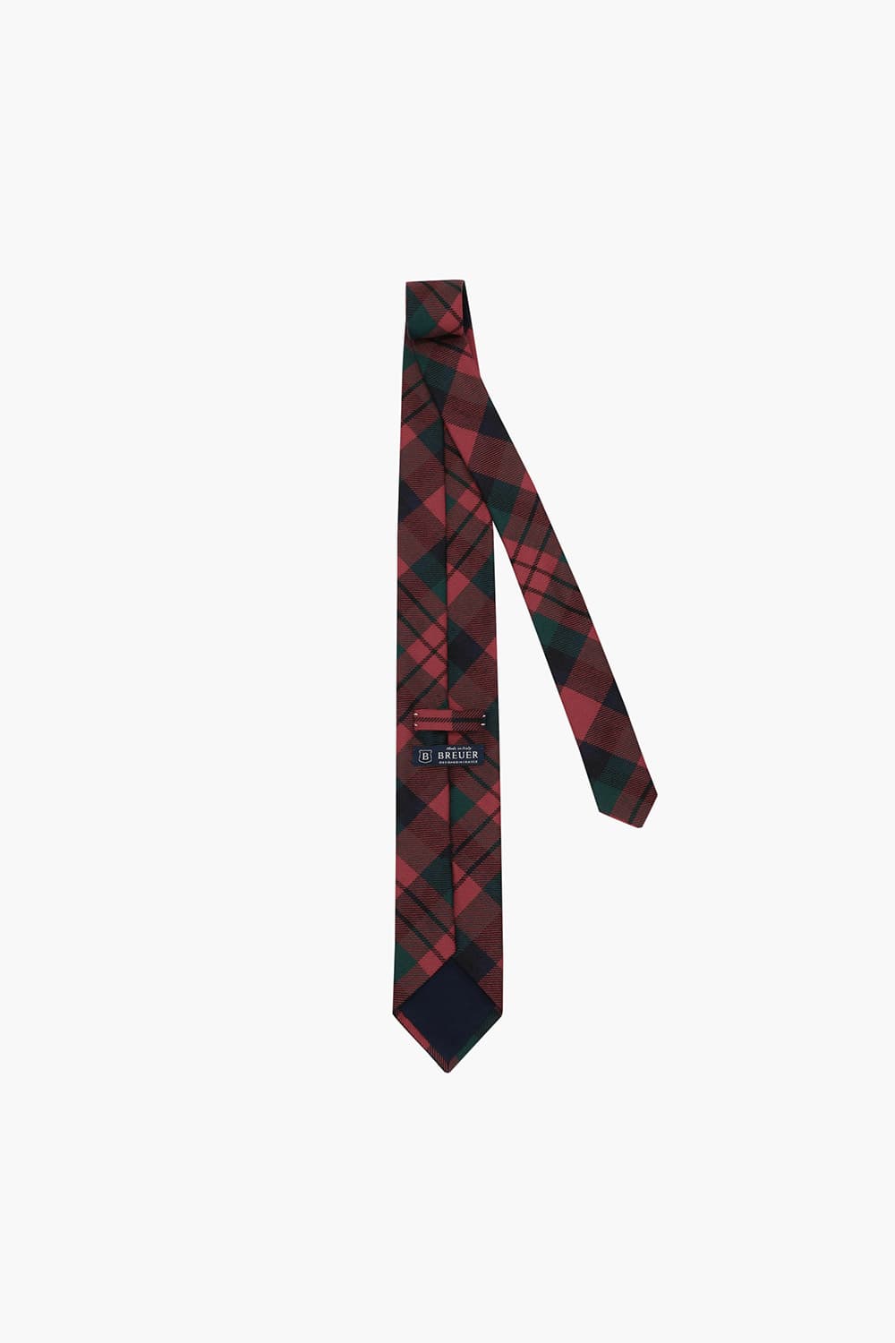 울 타탄 체크 117 레드 넥타이