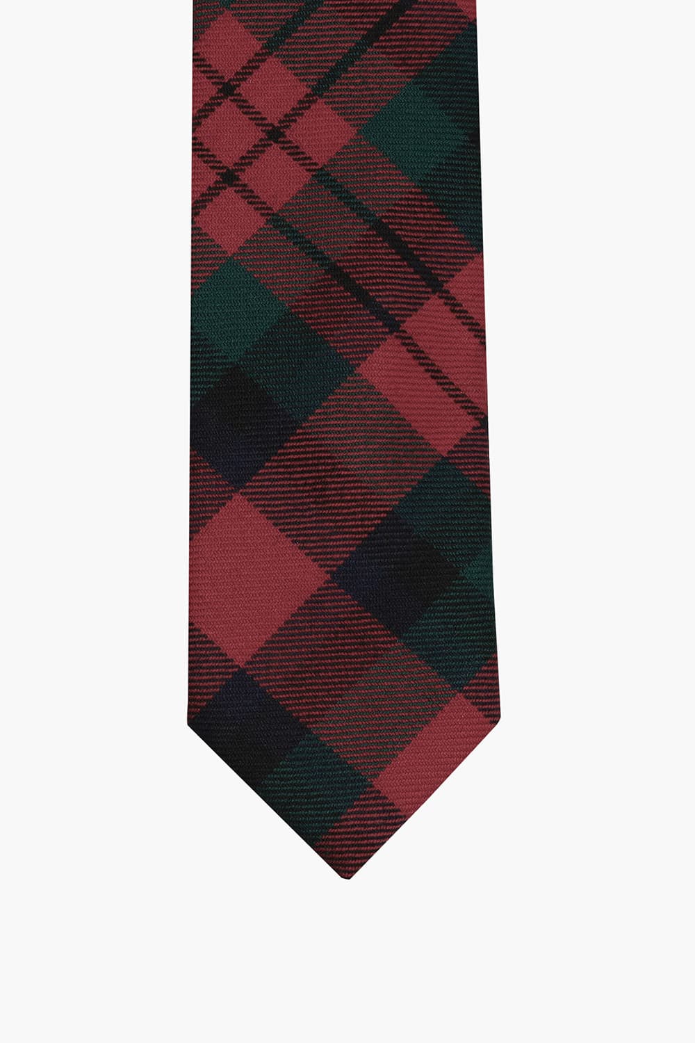 울 타탄 체크 117 레드 넥타이
