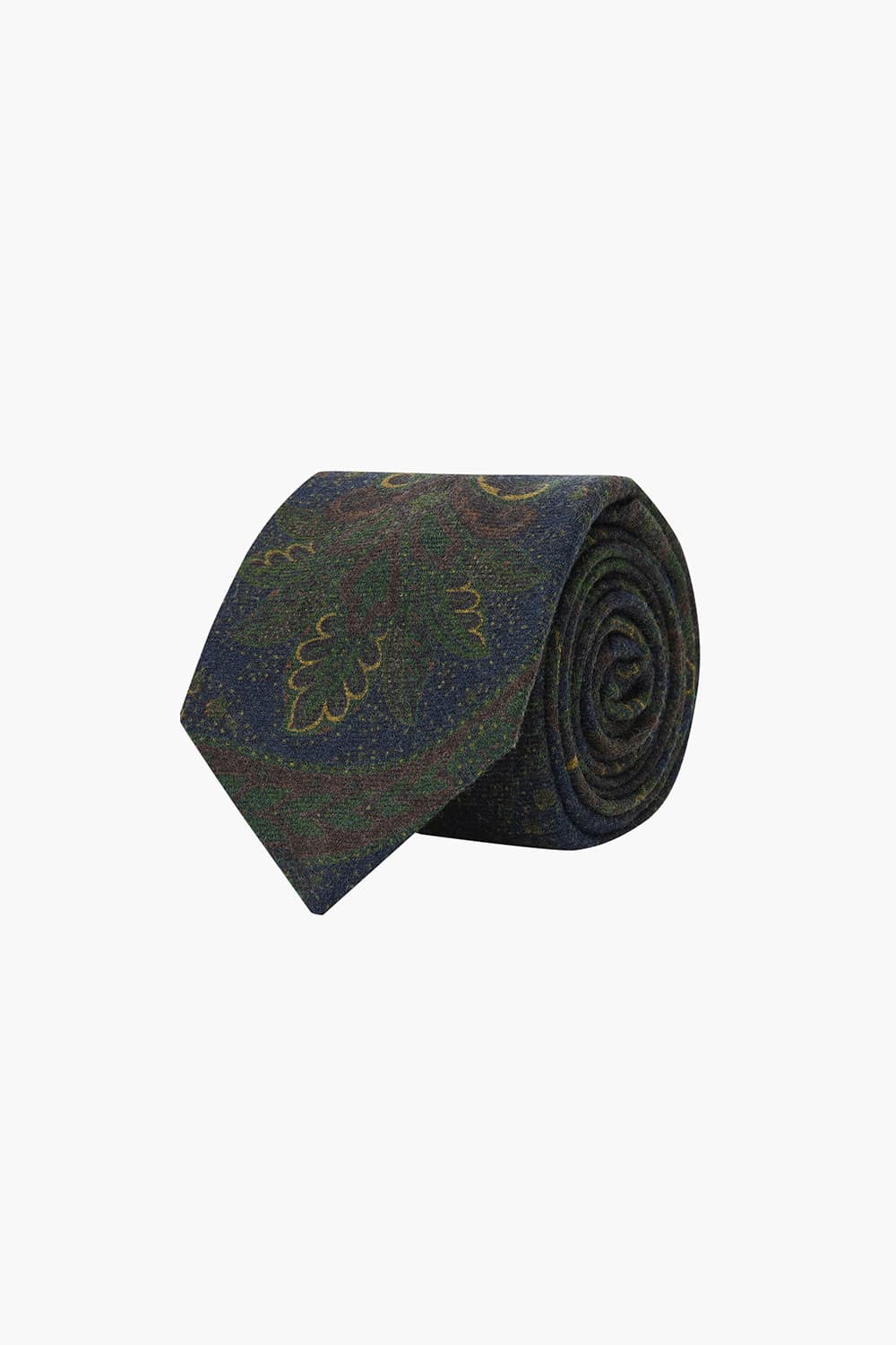 울 기하학 패턴 116 다크그린 넥타이