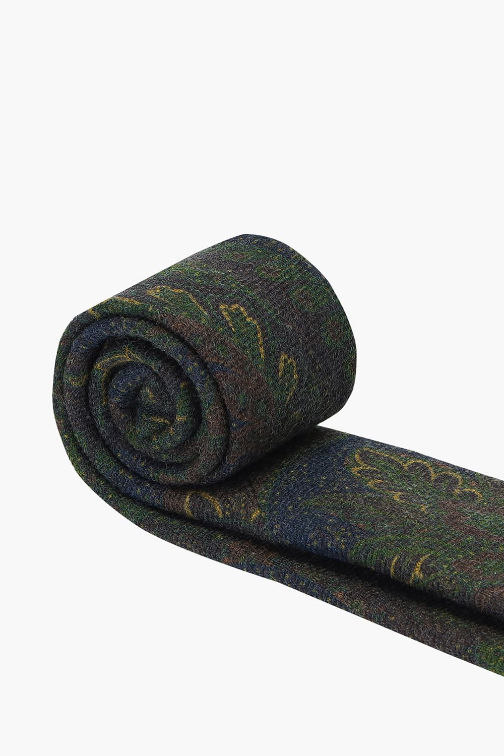 울 기하학 패턴 116 다크그린 넥타이