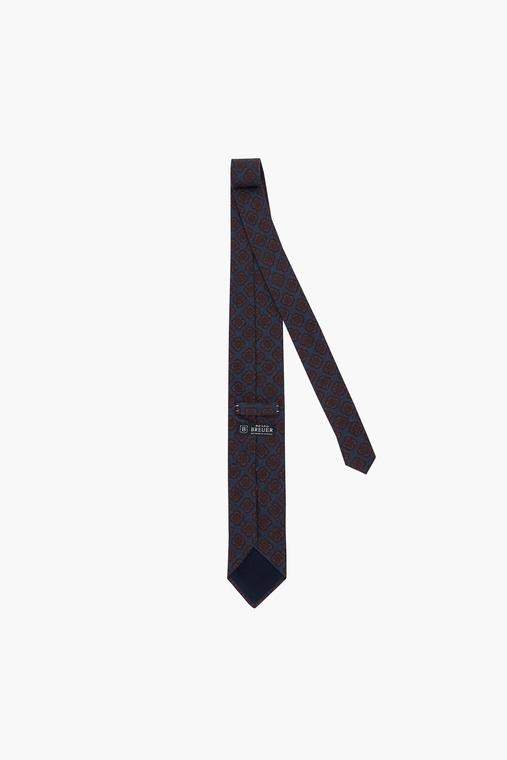 울 기하학 패턴 114 다크네이비 넥타이