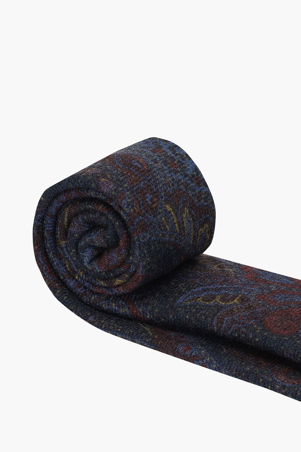 울 기하학 패턴 111 다크네이비 넥타이
