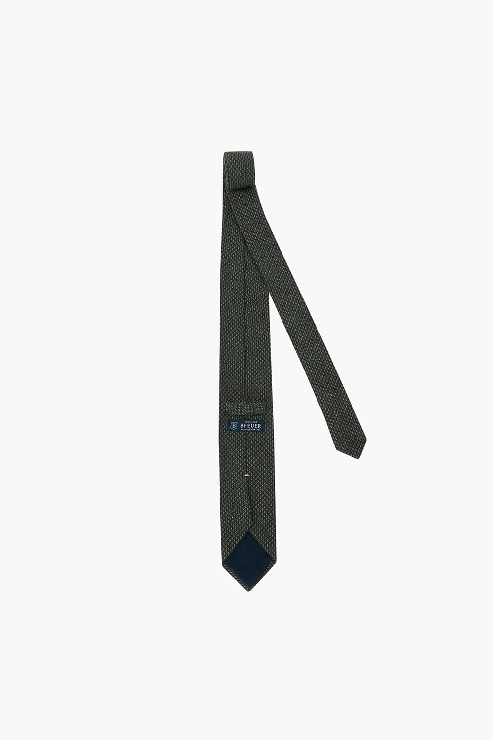 울 실크 혼방 깅엄 체크 106 다크그린 넥타이