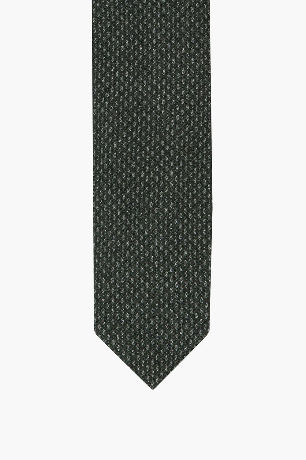 울 실크 혼방 깅엄 체크 106 다크그린 넥타이
