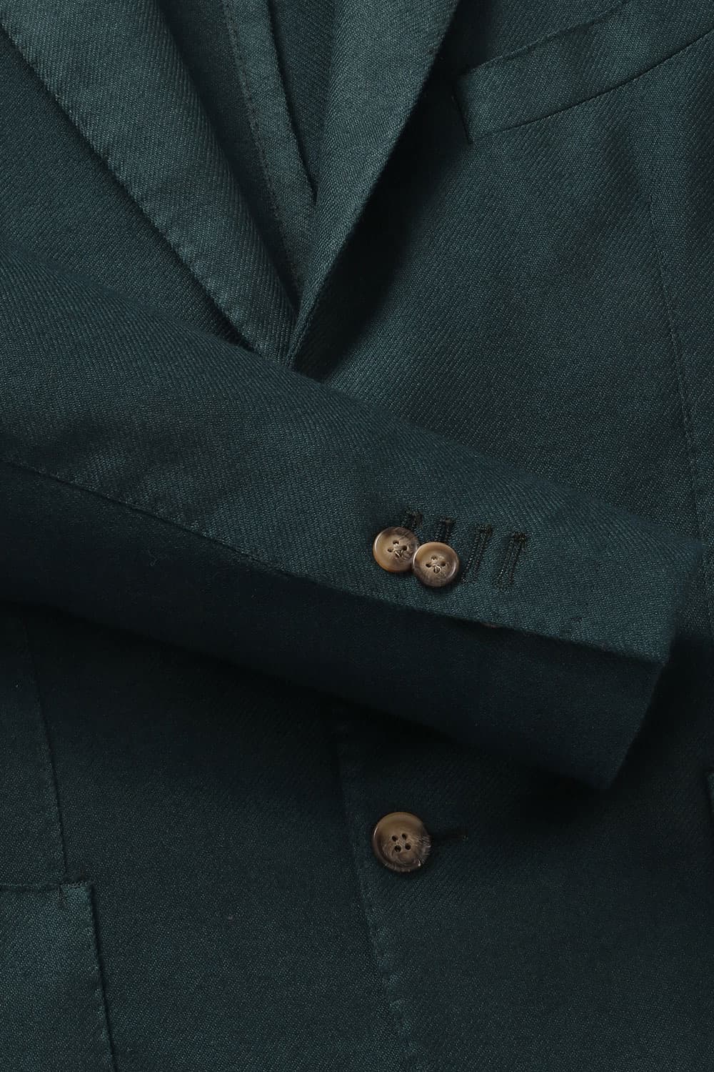 울 트윌 901 다크그린 테일러드 자켓