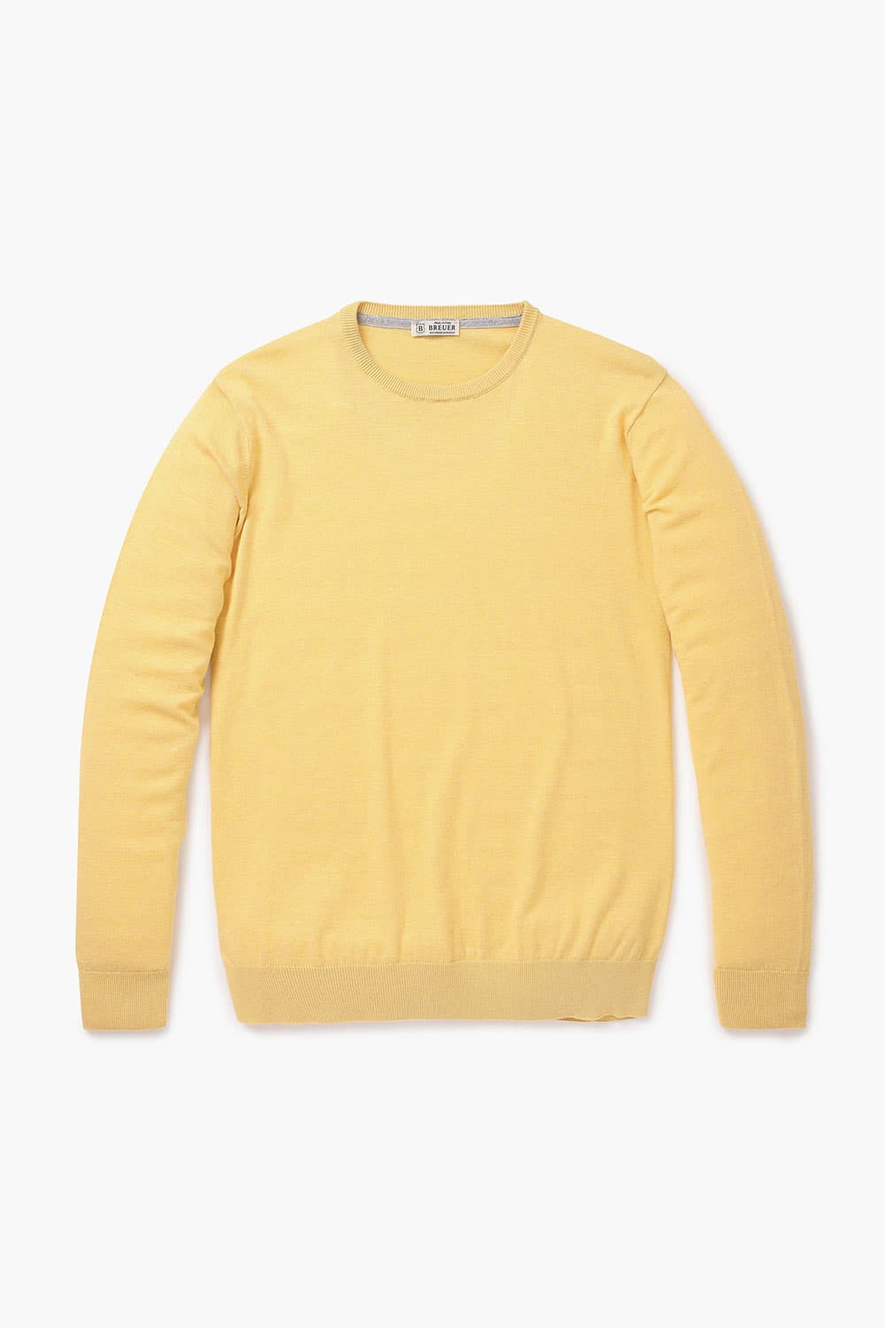 코튼 크루넥 101 옐로우 긴소매 니트