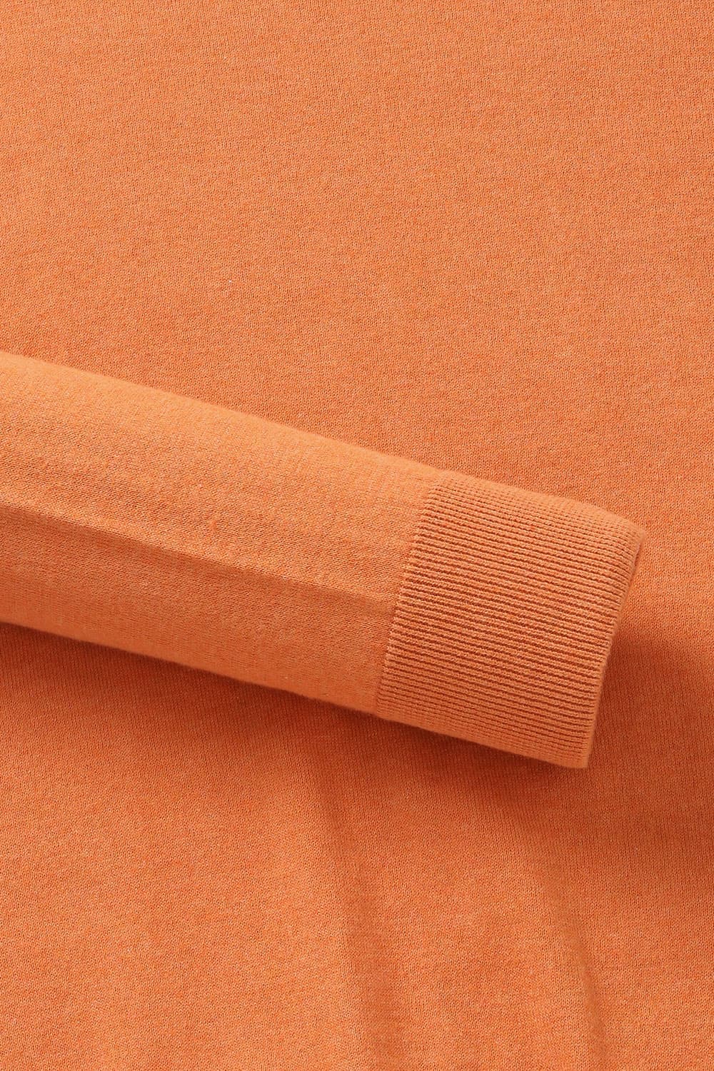 코튼 크루넥 101 오렌지 긴소매 니트
