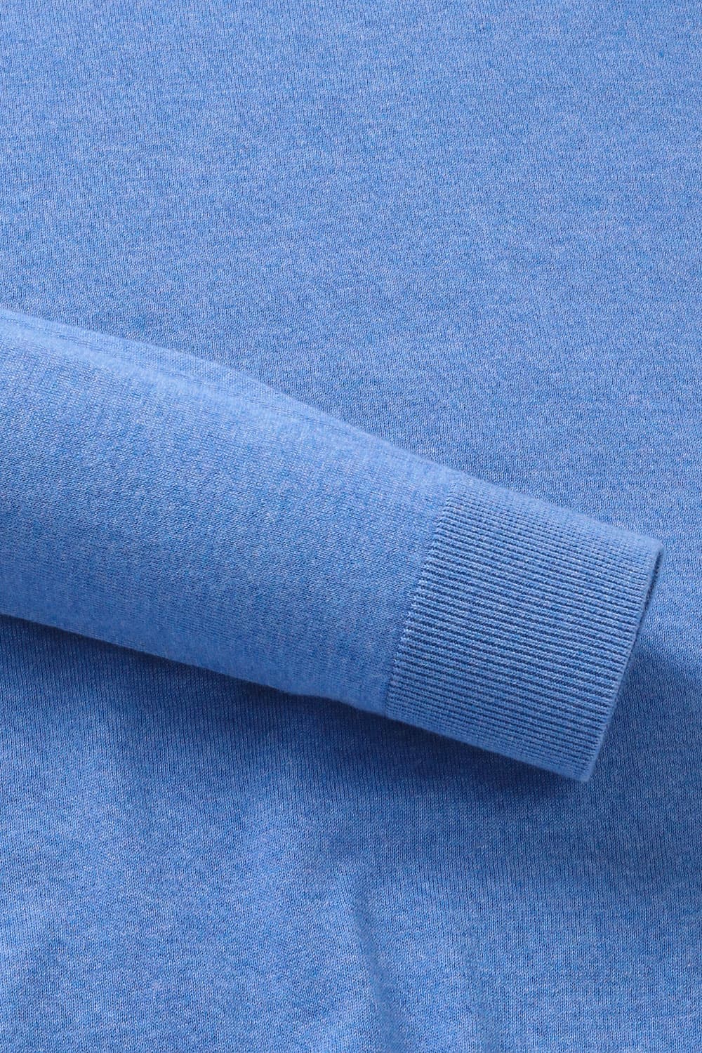 코튼 크루넥 101 블루 긴소매 니트