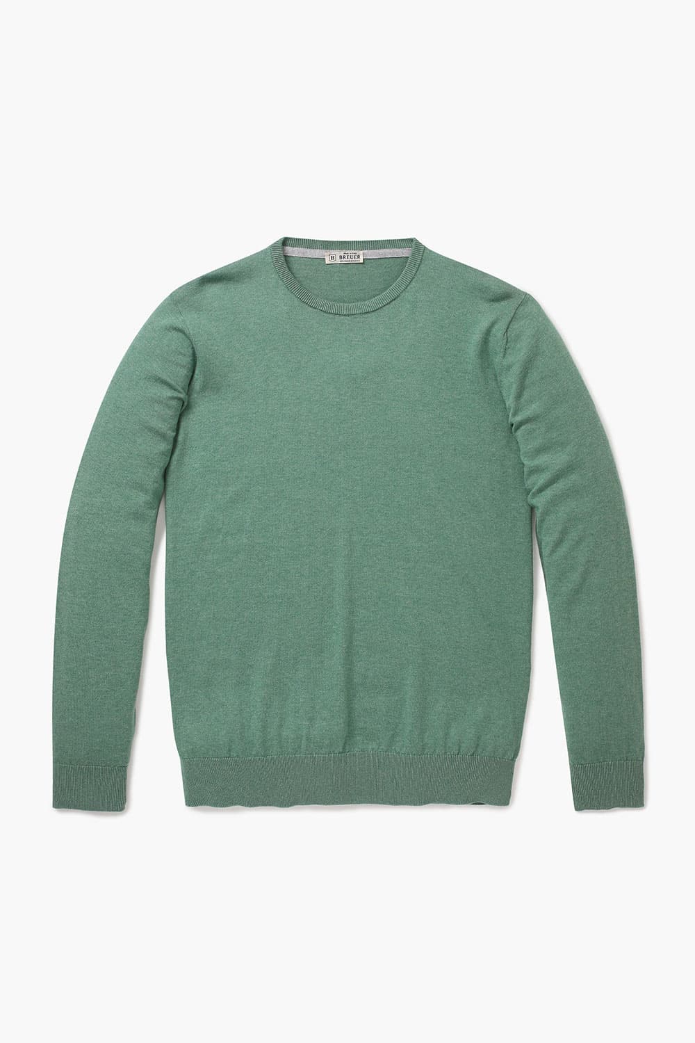 코튼 크루넥 101 그린 긴소매 니트