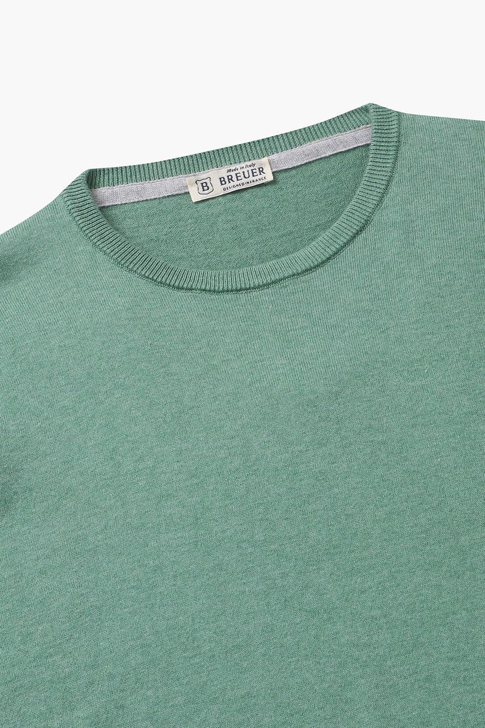 코튼 크루넥 101 그린 긴소매 니트