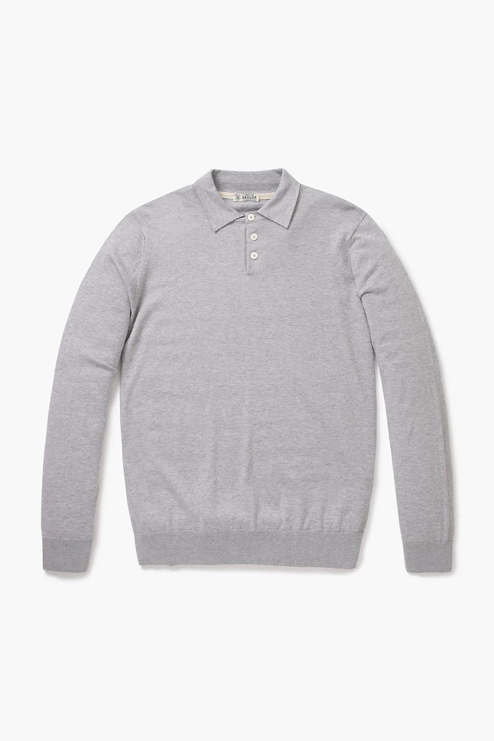 코튼 폴로 102 라이트그레이 긴소매 니트