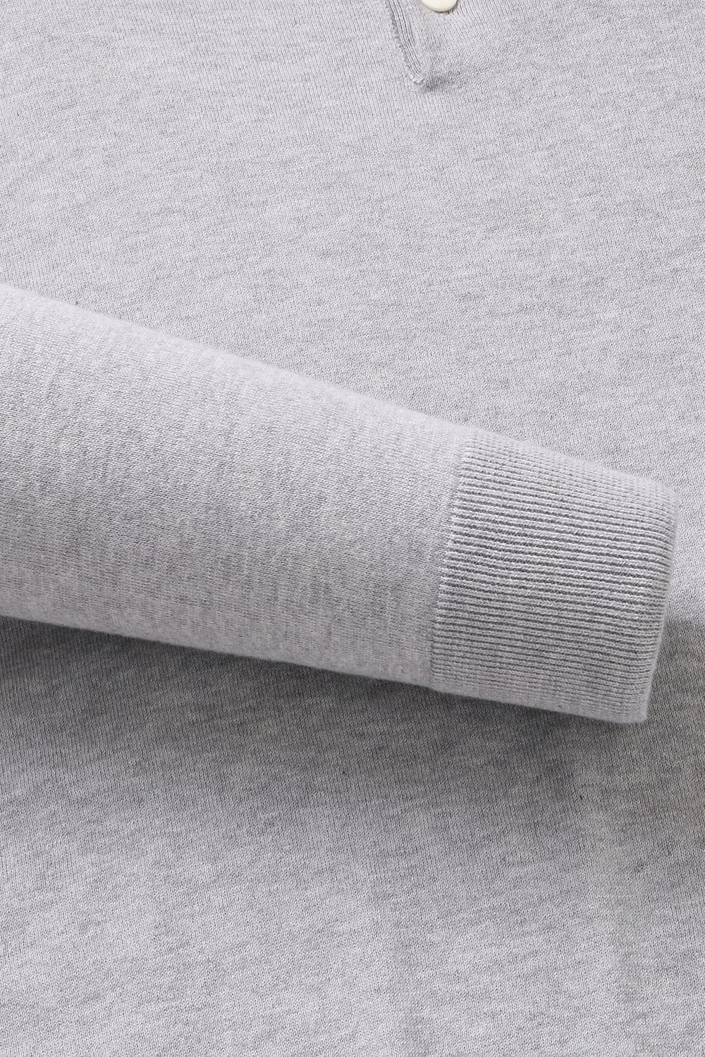 코튼 폴로 102 라이트그레이 긴소매 니트
