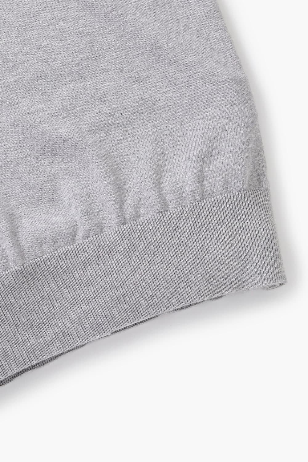 코튼 폴로 102 라이트그레이 긴소매 니트