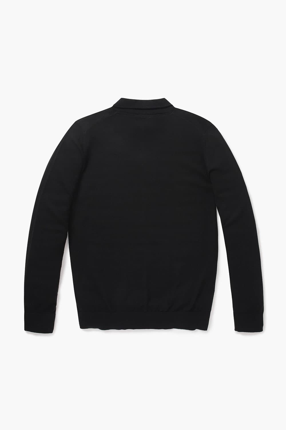 코튼 폴로 102 블랙 긴소매 니트