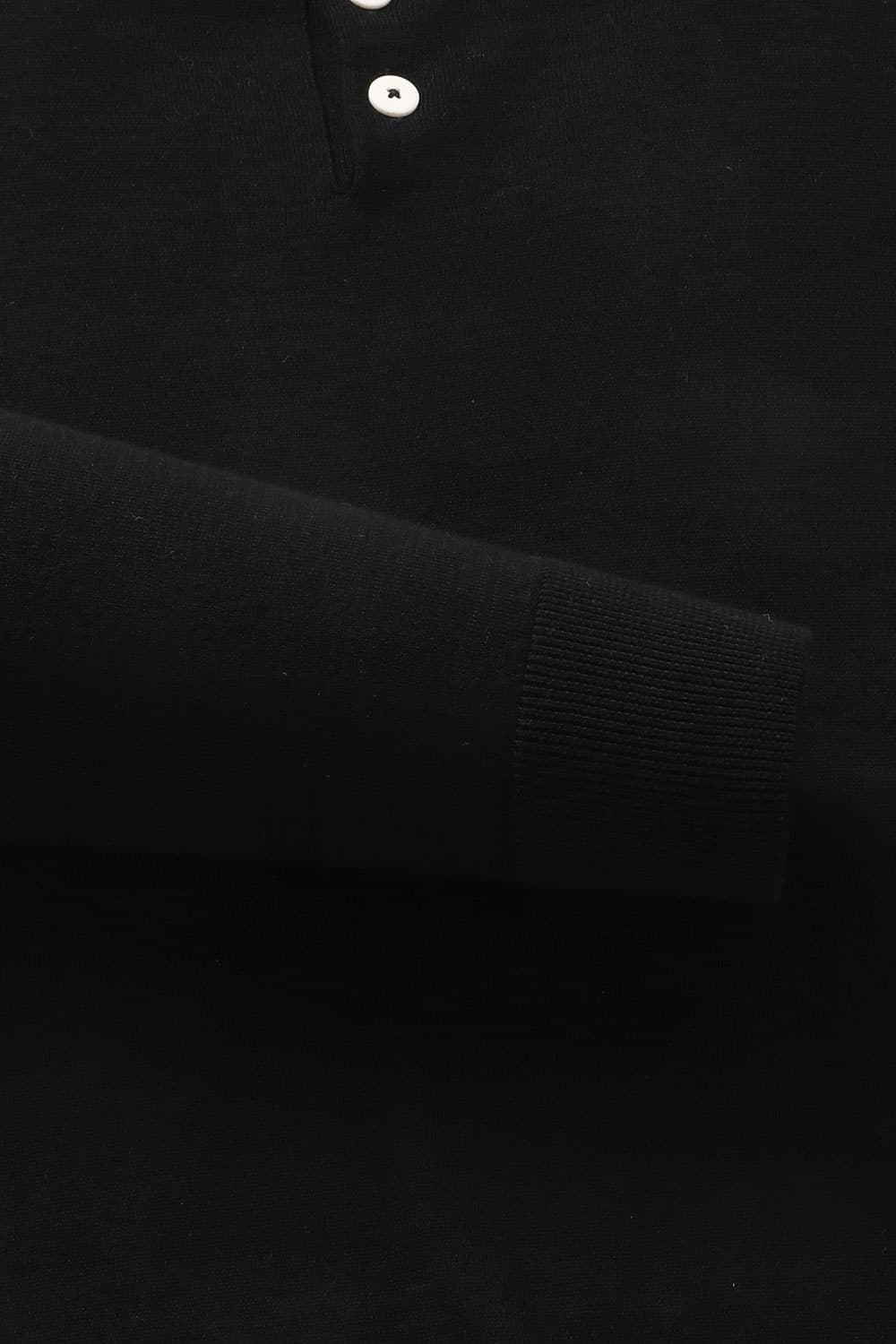 코튼 폴로 102 블랙 긴소매 니트