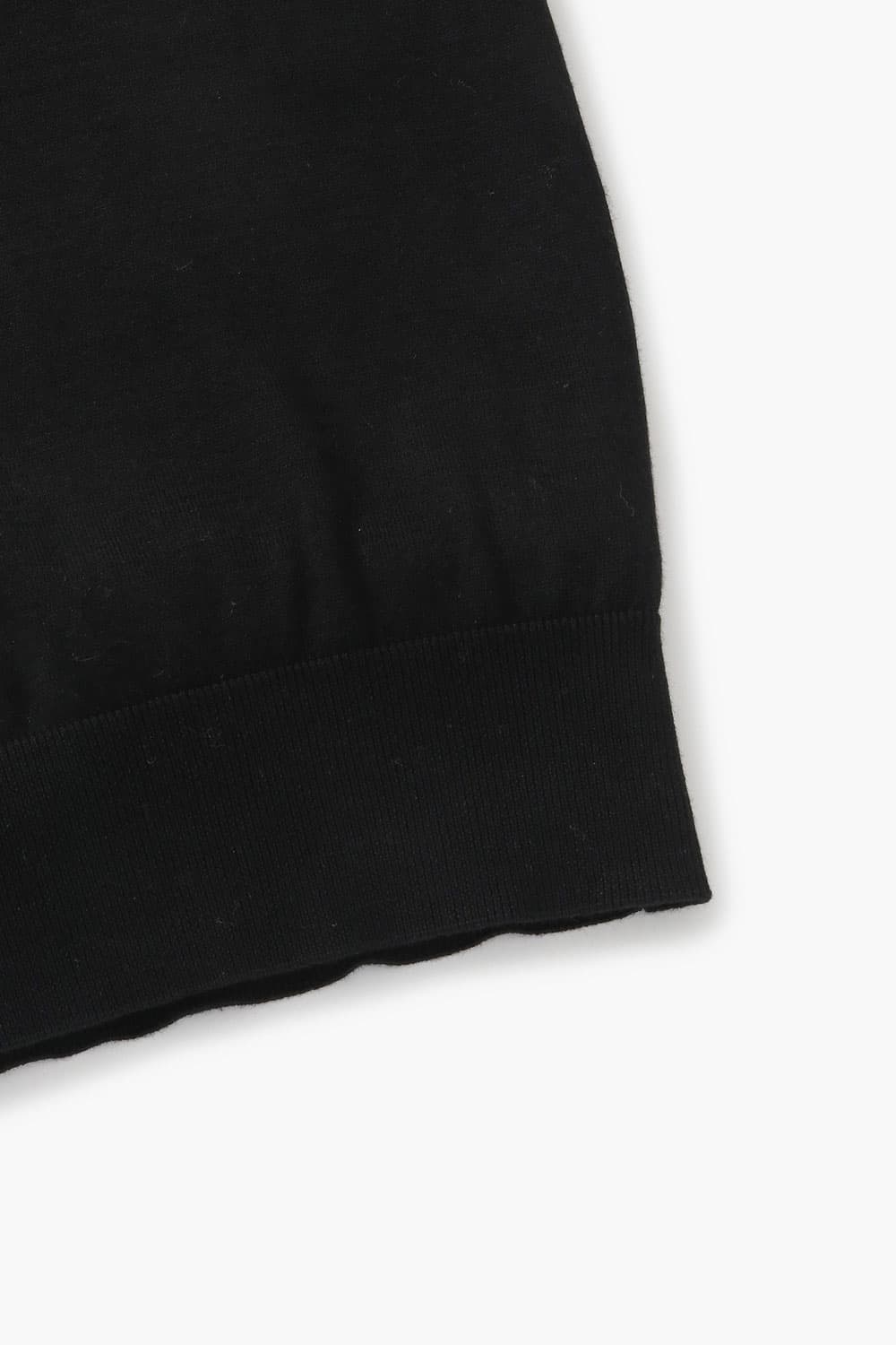 코튼 폴로 102 블랙 긴소매 니트