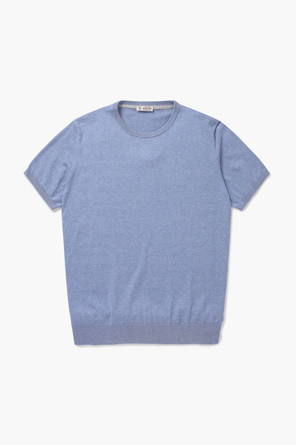 코튼 크루넥 501 라이트블루 반소매 니트