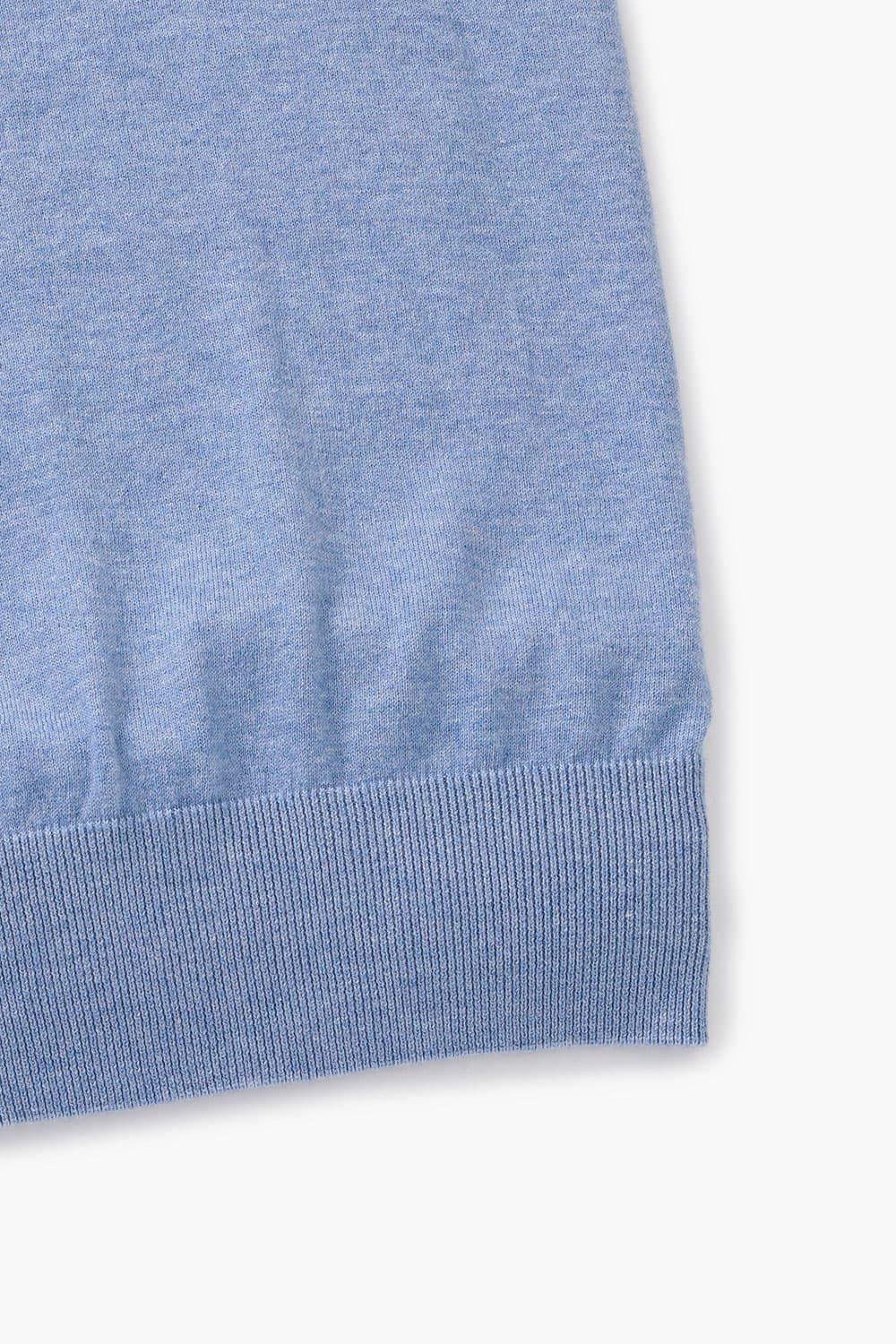 코튼 크루넥 501 라이트블루 반소매 니트