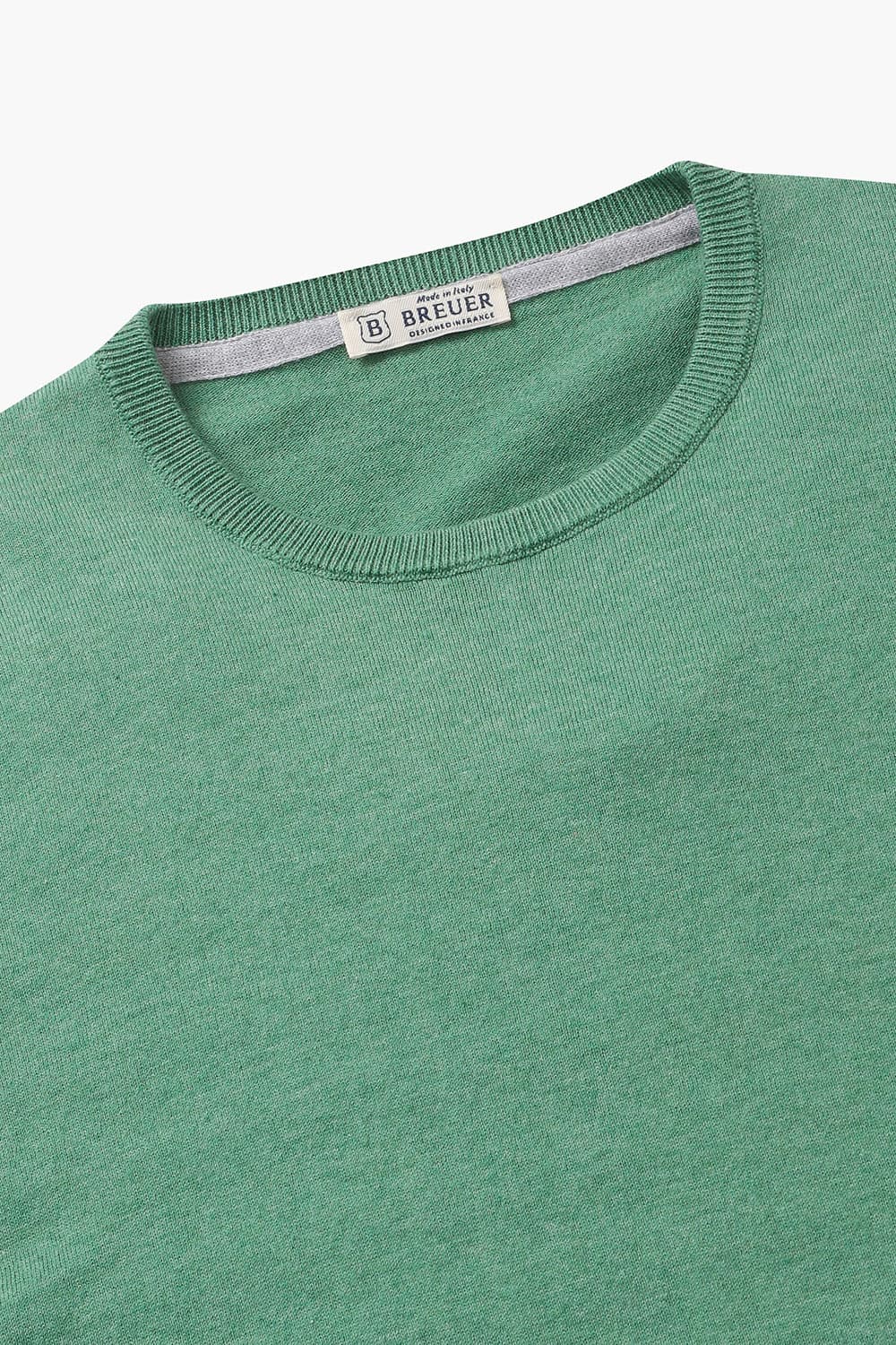 코튼 크루넥 501 그린 반소매 니트