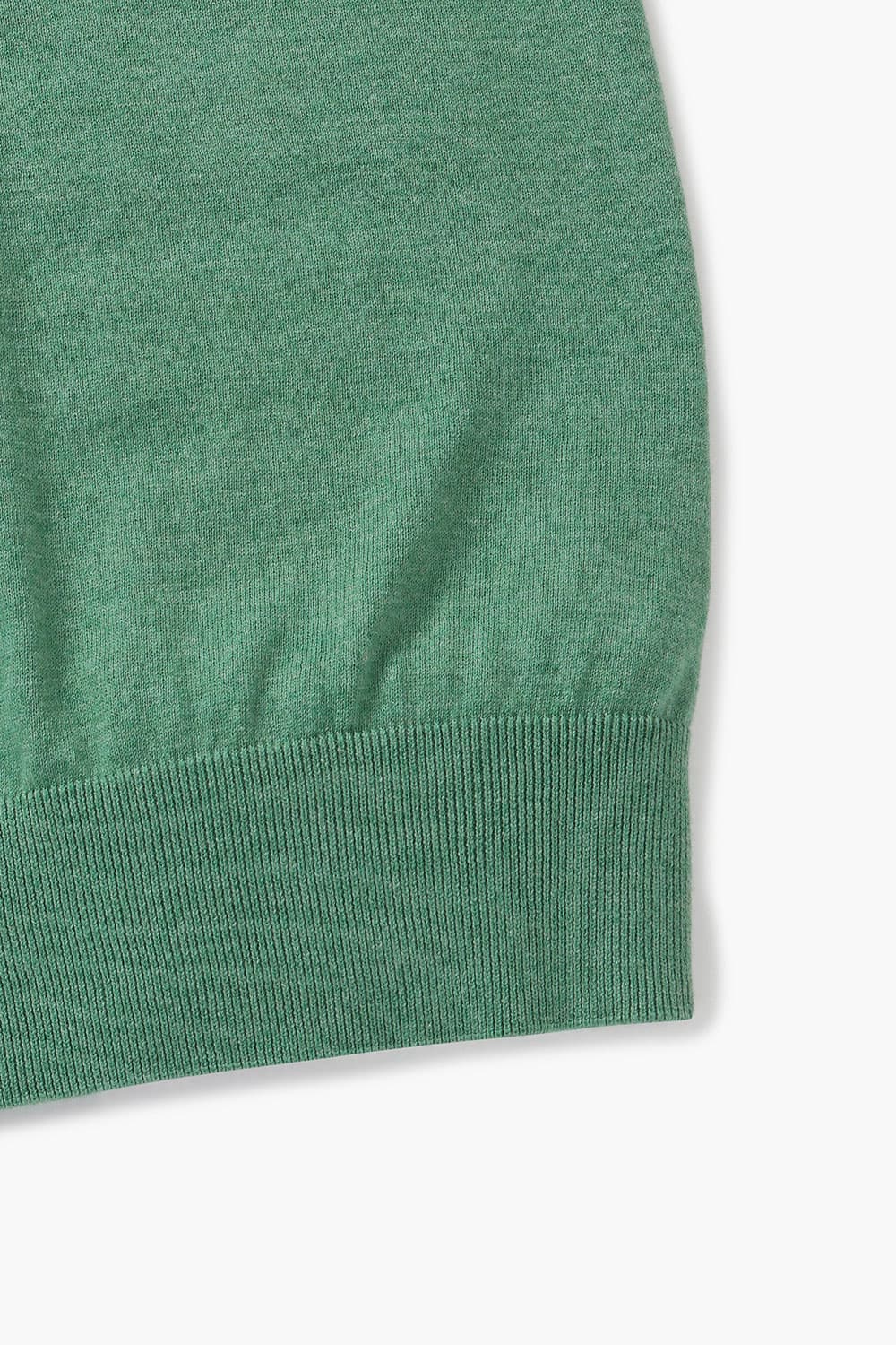 코튼 크루넥 501 그린 반소매 니트