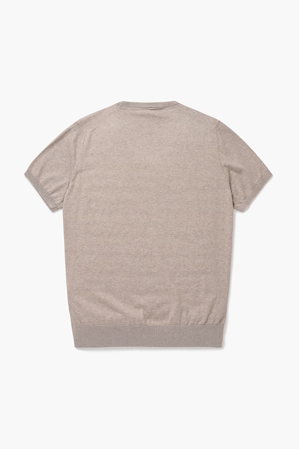 코튼 크루넥 501 라이트브라운 반소매 니트