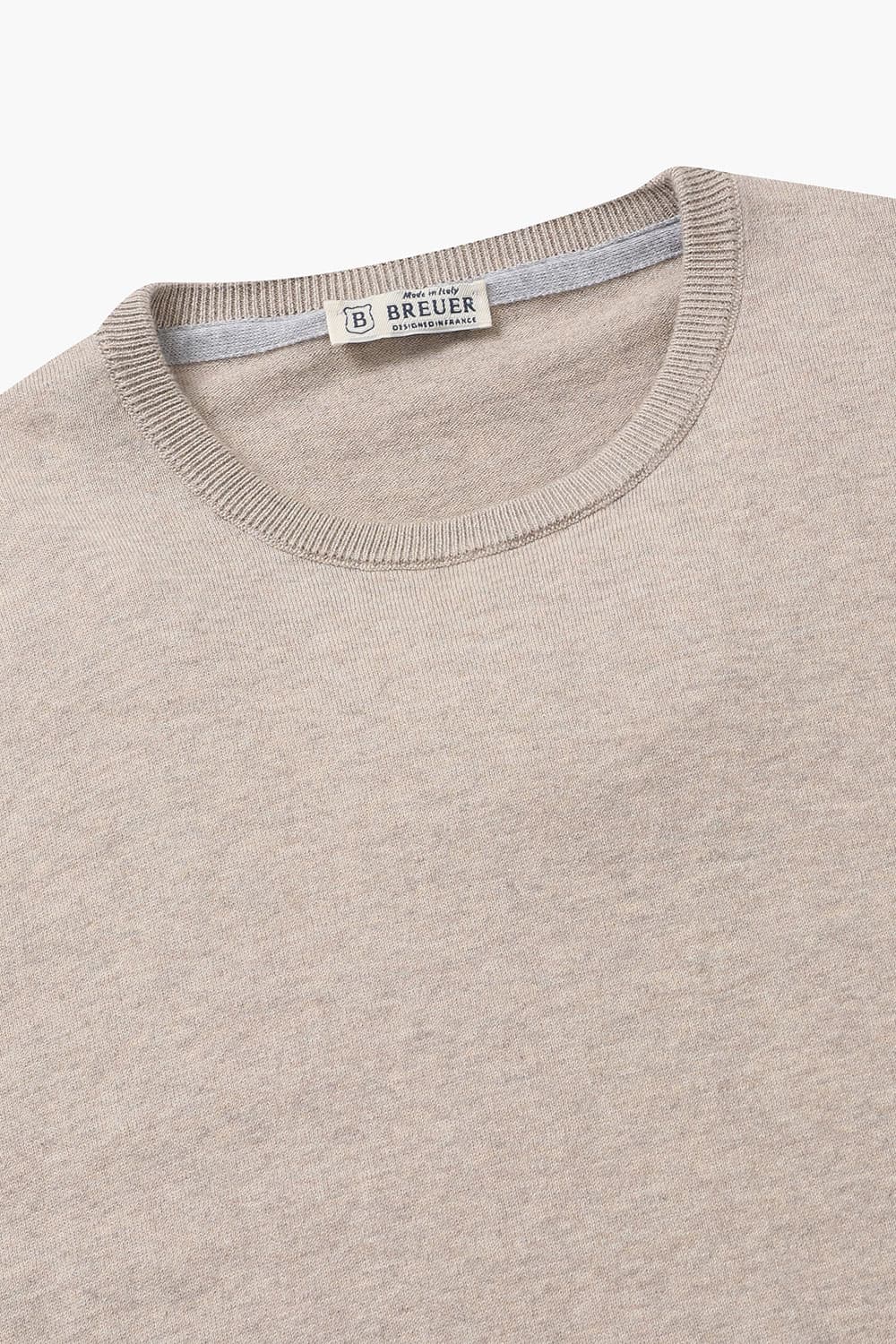 코튼 크루넥 501 라이트브라운 반소매 니트