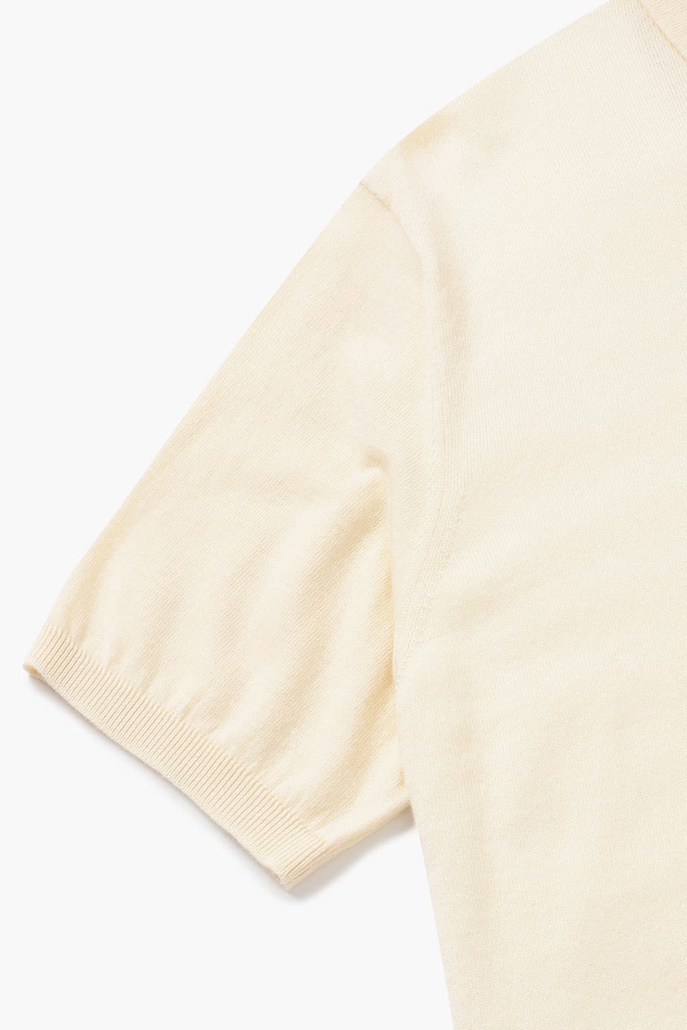 코튼 폴로 502 아이보리 반소매 니트