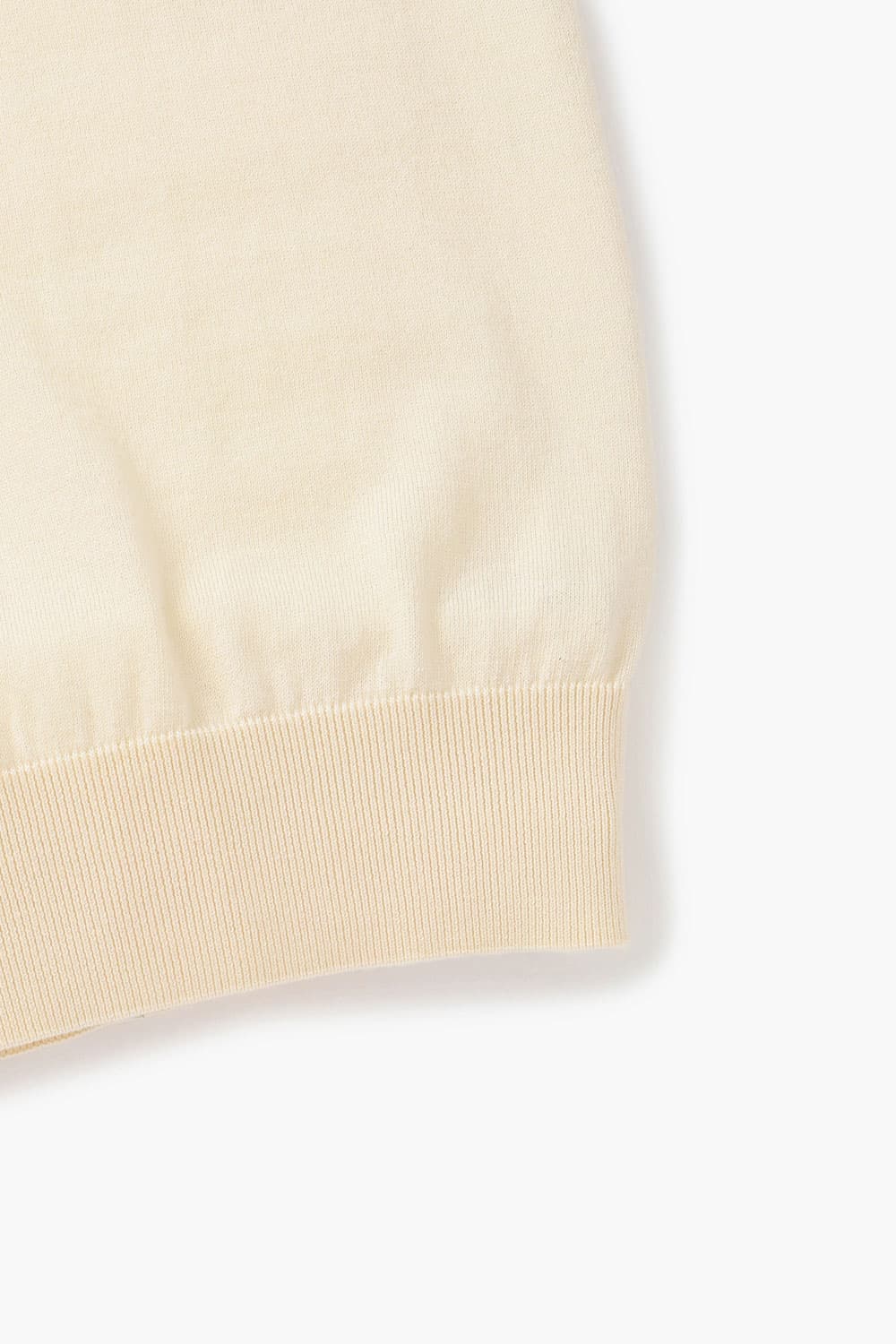 코튼 폴로 502 아이보리 반소매 니트