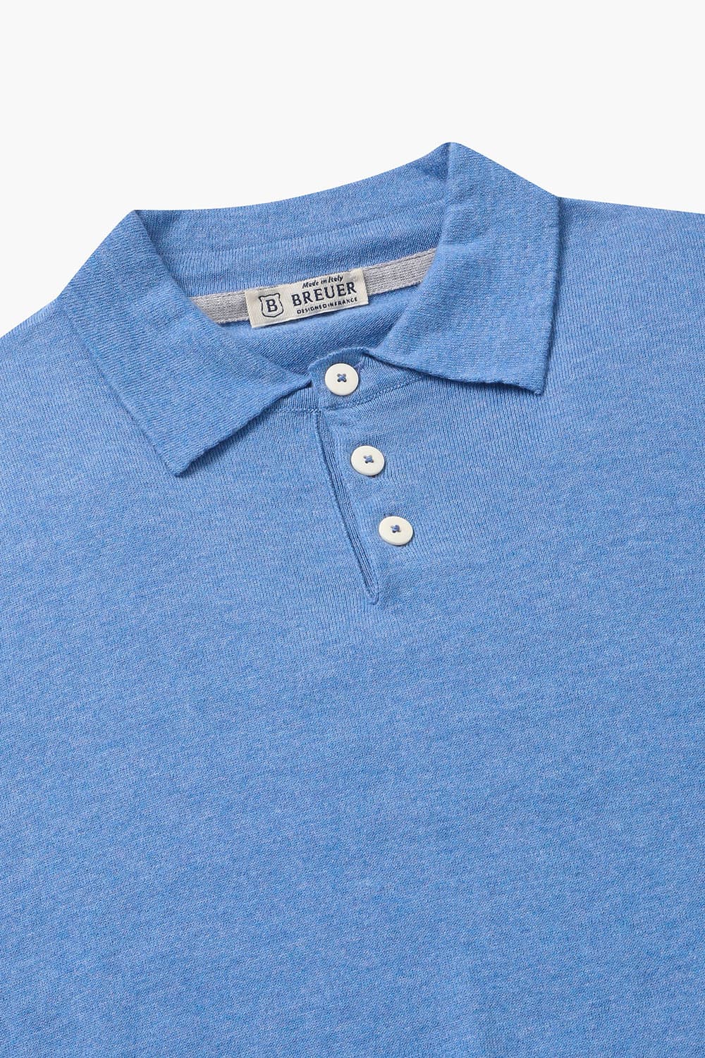 코튼 폴로 502 블루 반소매 니트