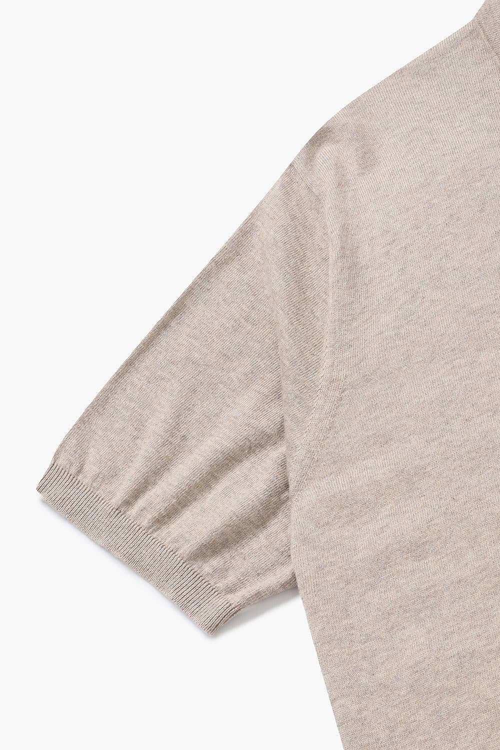 코튼 폴로 502 라이트브라운 반소매 니트