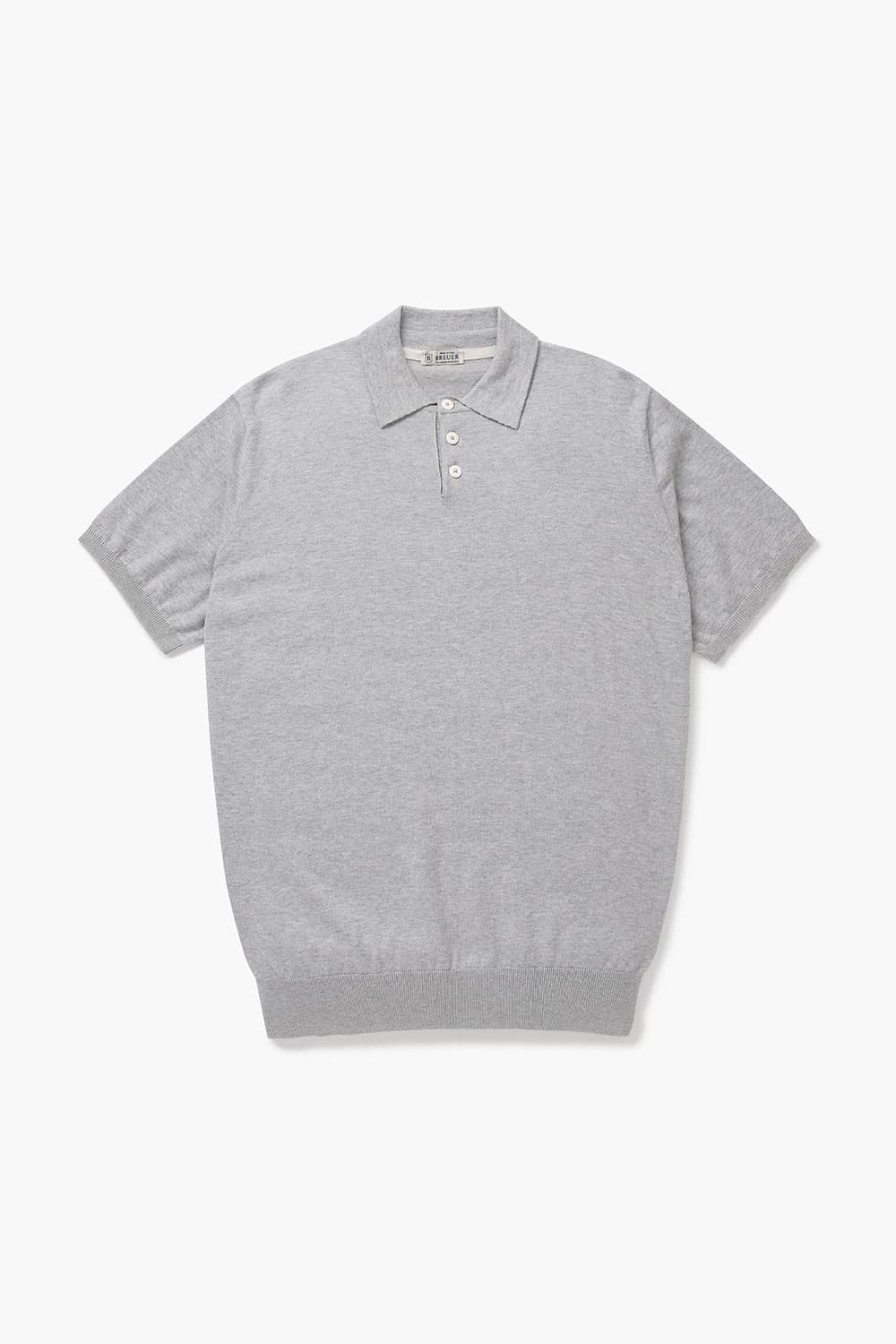 코튼 폴로 502 라이트그레이 반소매 니트
