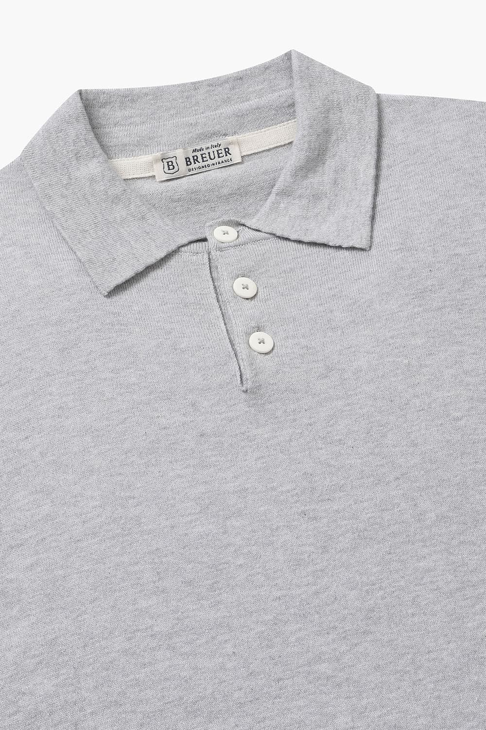 코튼 폴로 502 라이트그레이 반소매 니트