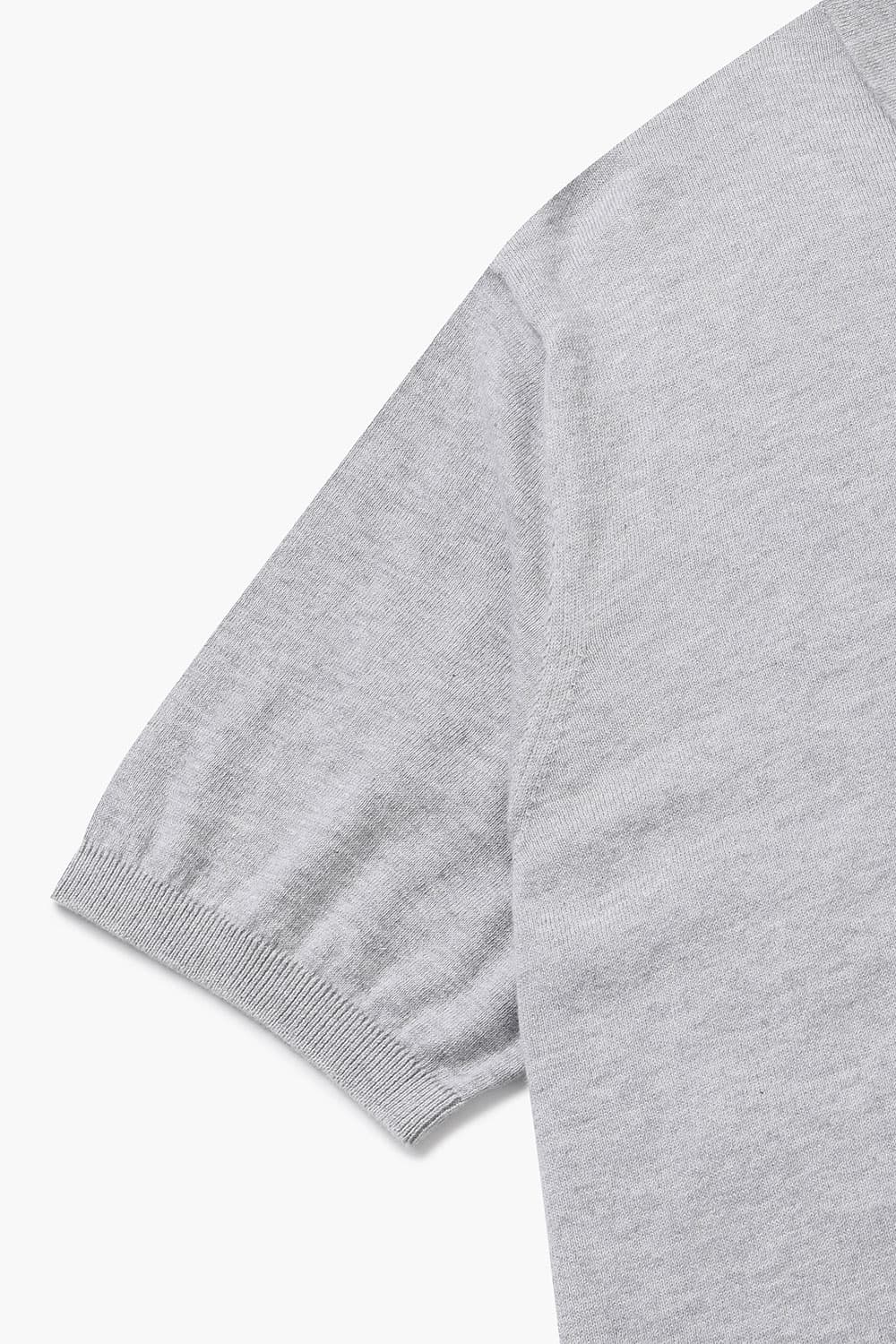 코튼 폴로 502 라이트그레이 반소매 니트