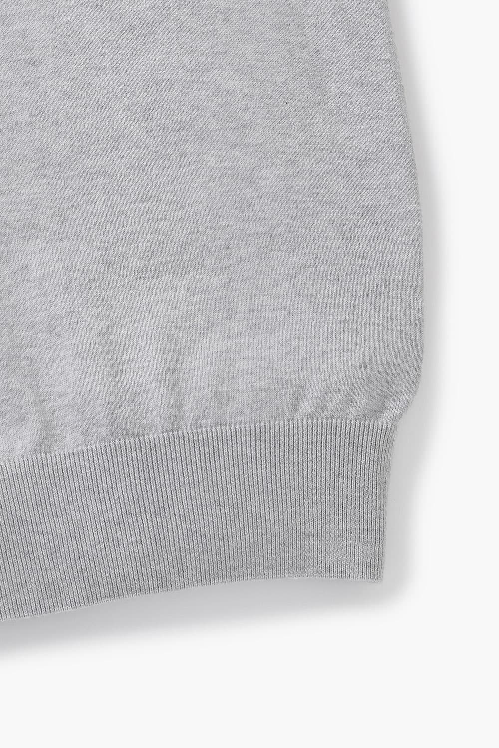 코튼 폴로 502 라이트그레이 반소매 니트