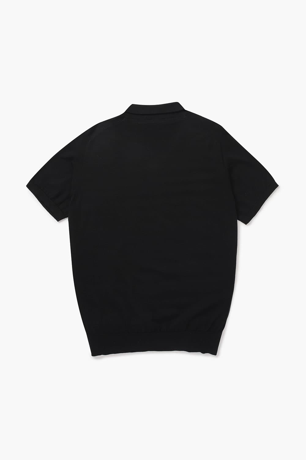 코튼 폴로 502 블랙 반소매 니트